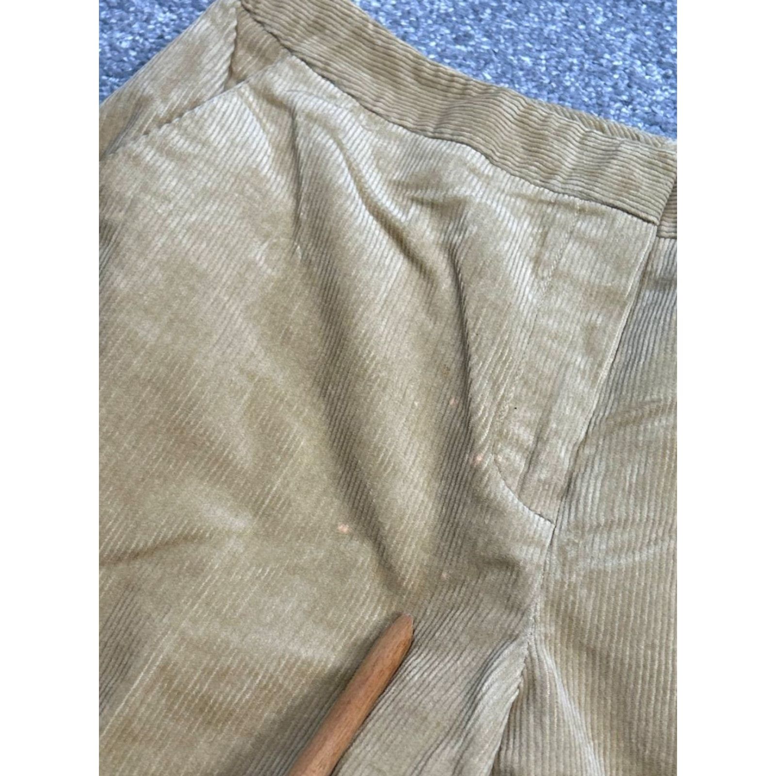 Brooks Brothers Brooks Brothers Corduroy Pants Womens 4 Beige Cotton Wide Leg Mid Rise Stretch Waist 28 Inseam 32 Flat Front Regular Style Dress Pants Vintage No Size 27" / US 4 / IT 40 - 3 Thumbnail