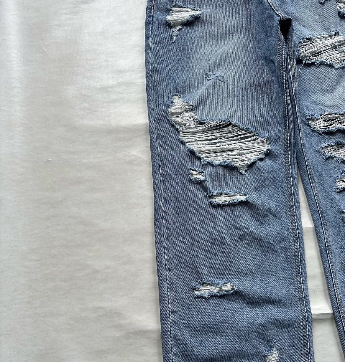 Hysteric Glamour MUSE Ripped Washed Wide Denim Pants Size US 32 / EU 48 - 4 Thumbnail