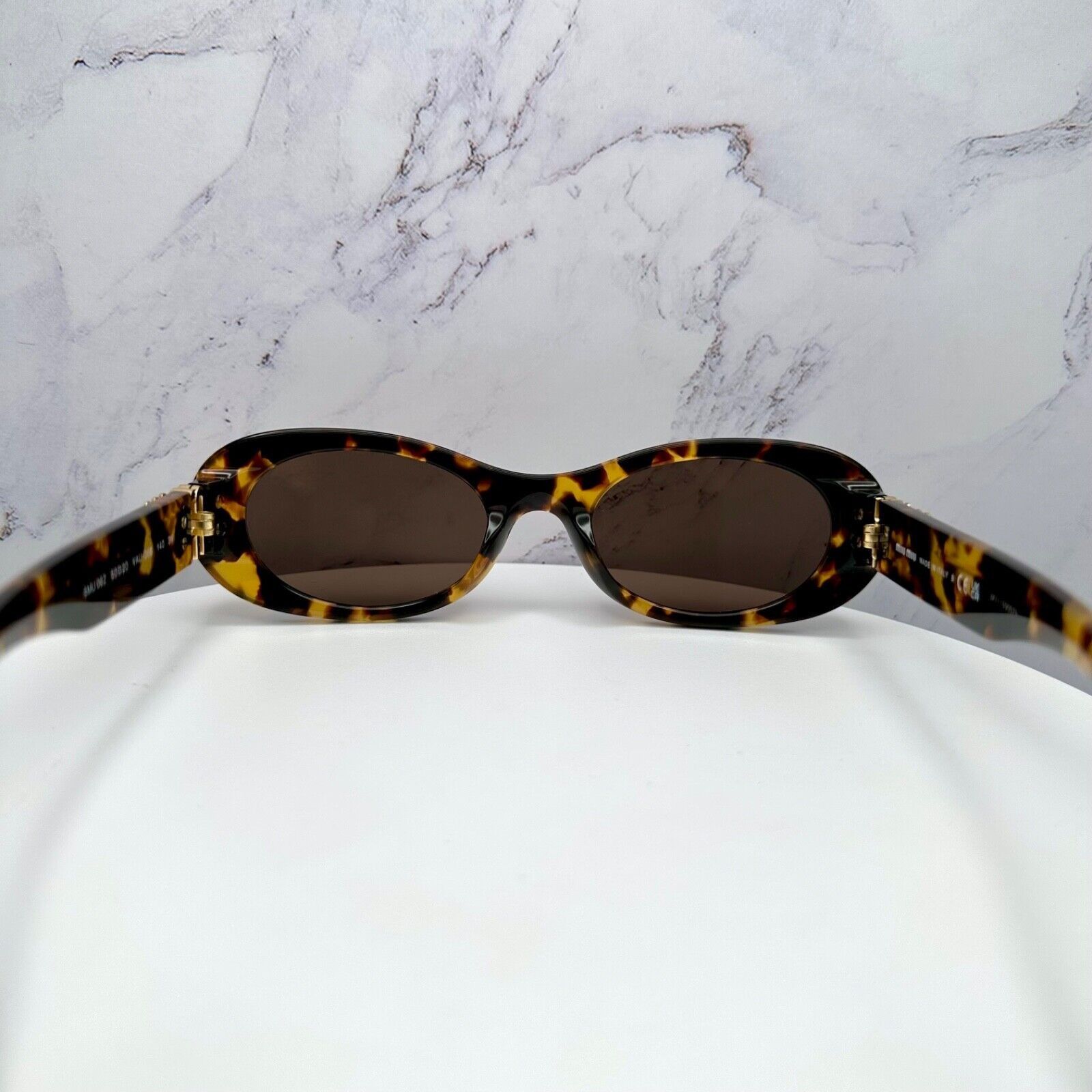 Miu Miu NEW MIU MIU Sunglasses Brown Oval Gold Size ONE SIZE - 17 Thumbnail