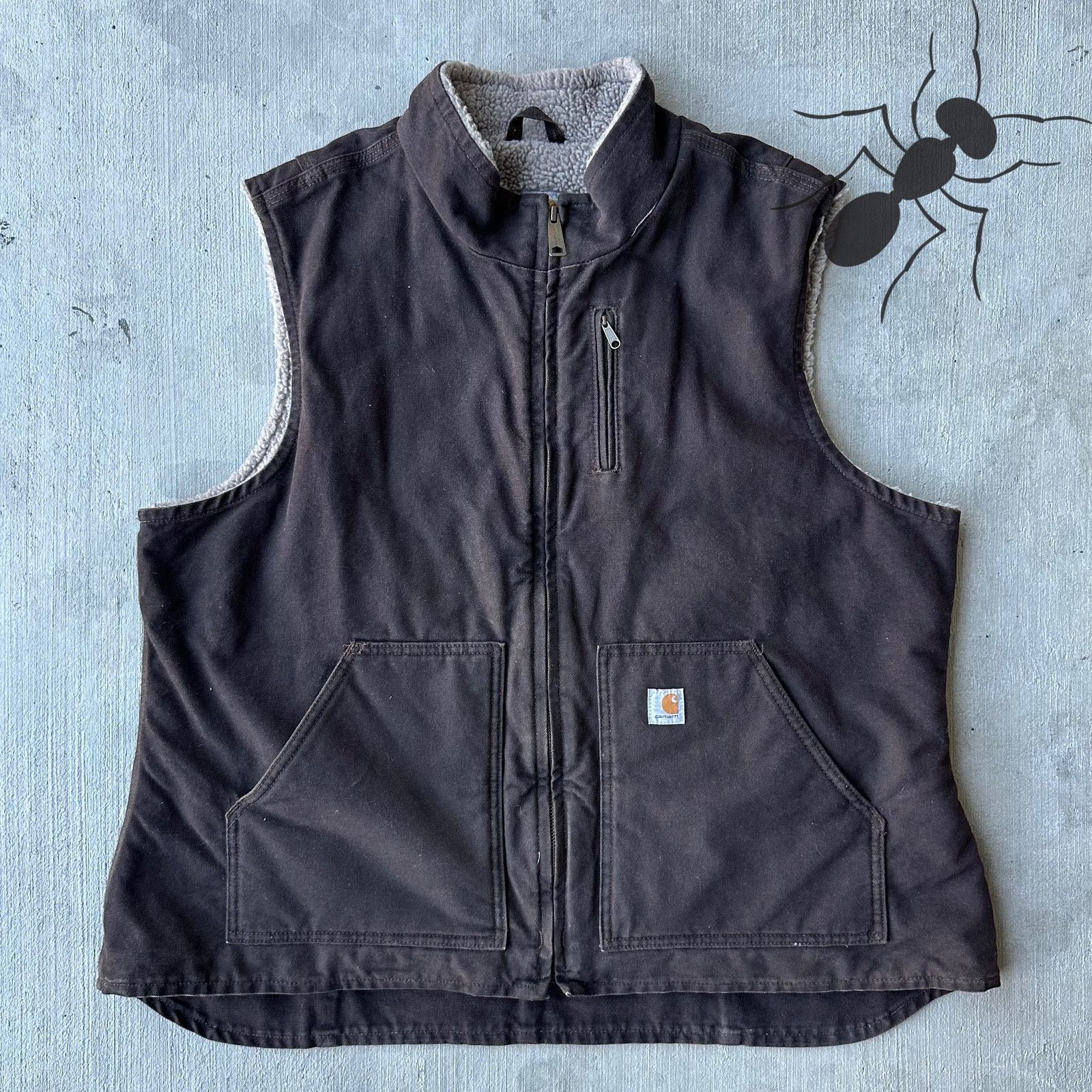 Vintage Y2K Carhartt WOMENS WV001 DKB brown work wear vest