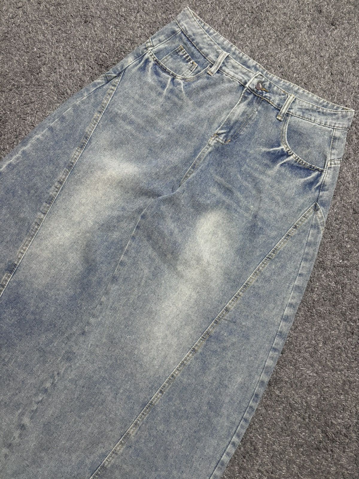 Jean Vintage wide leg rare parachute balloon baggy blue jeans Size US 34 / EU 50 - 2 Thumbnail