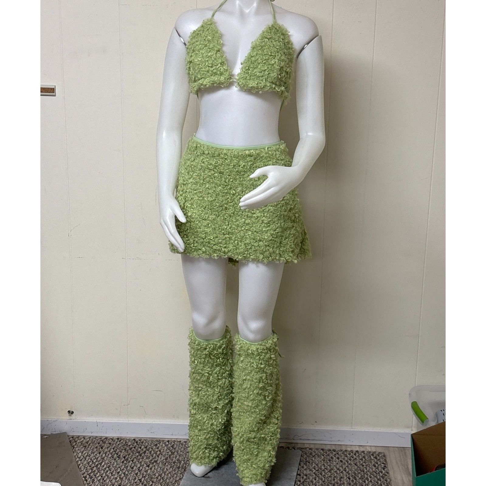Fashion Nova Fashion Nova Bra Top Skirt Set w Leggings Size XL Green Faux Size XL / US 12-14 / IT 48-50 - 15 Thumbnail