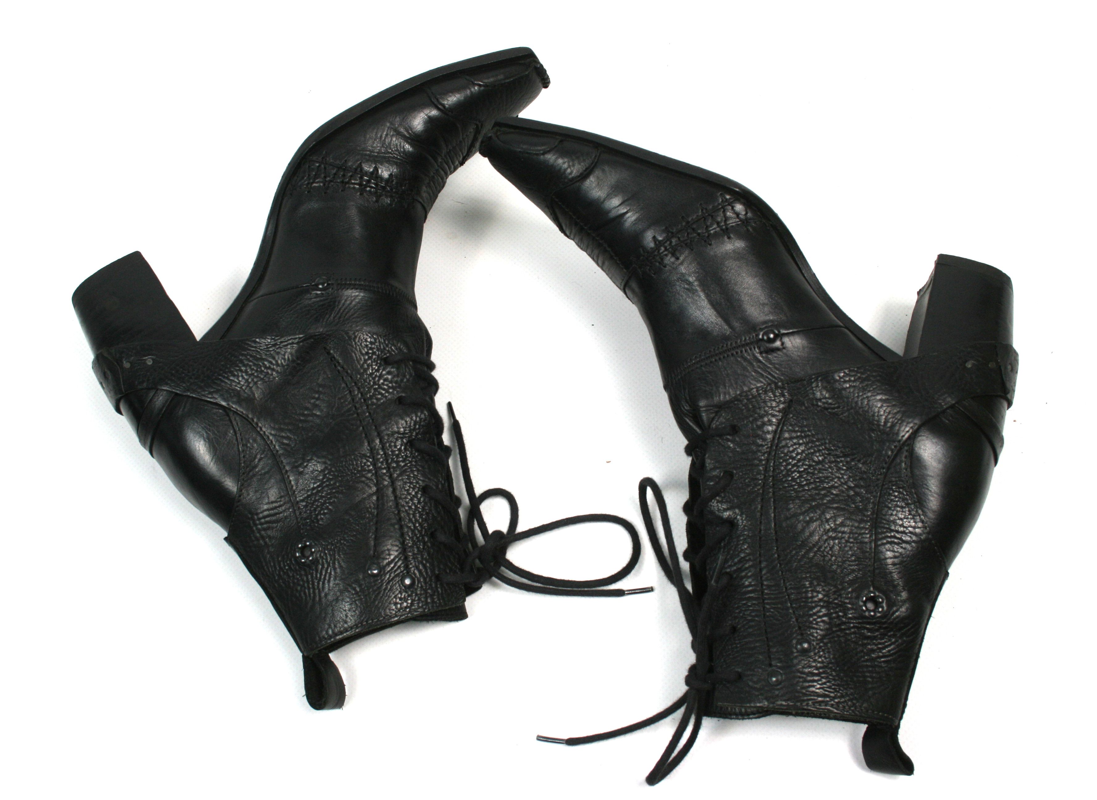 Marithe + Francois Girbaud 00S Square Toe Cossack Punk Avant Garde Y2K Boots Size US 5 / IT 35 - 7 Thumbnail
