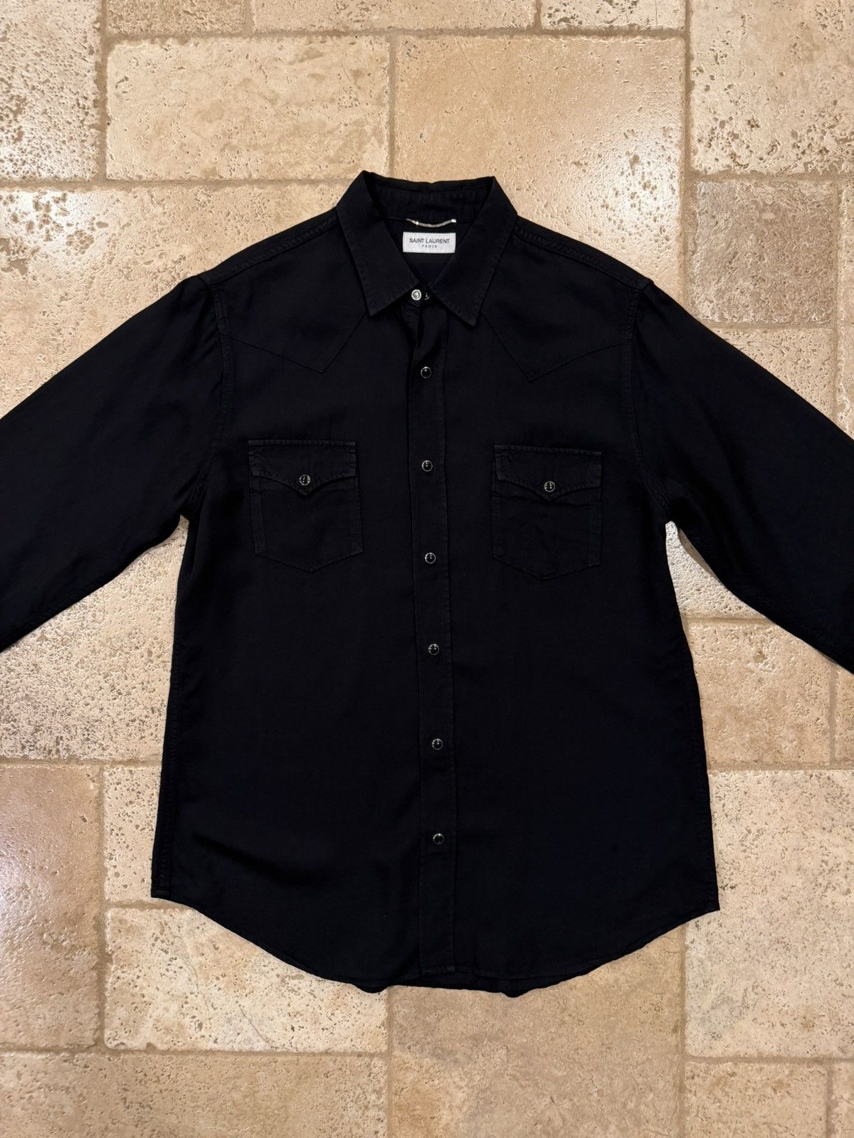 Saint Laurent Paris Saint Laurent x Hedi Western Black Button Up Shirt Size US XXL / EU 58 / 5 - 6 Thumbnail