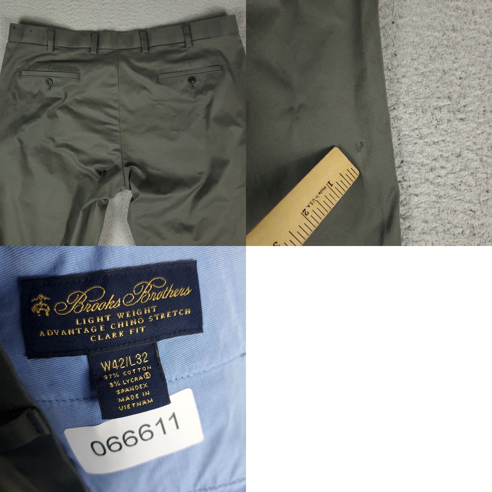 Brooks Brothers Brooks Brothers Pants Mens 42x32 Gray Chino Flat Front Straight 42 Regular Classic American Preppy Mens Size US 42 / EU 58 - 8 Thumbnail