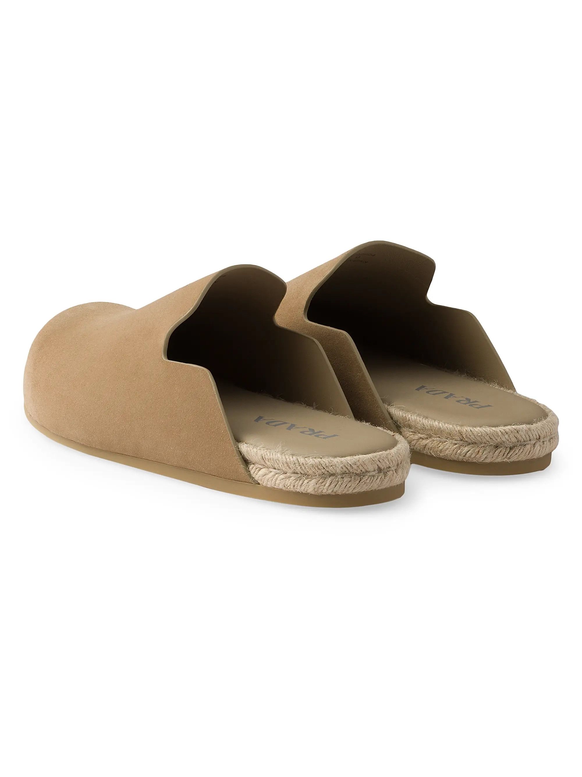 Prada o1bcso1str1025 Suede Mules in Khaki Size US 10 / EU 43 - 3 Thumbnail