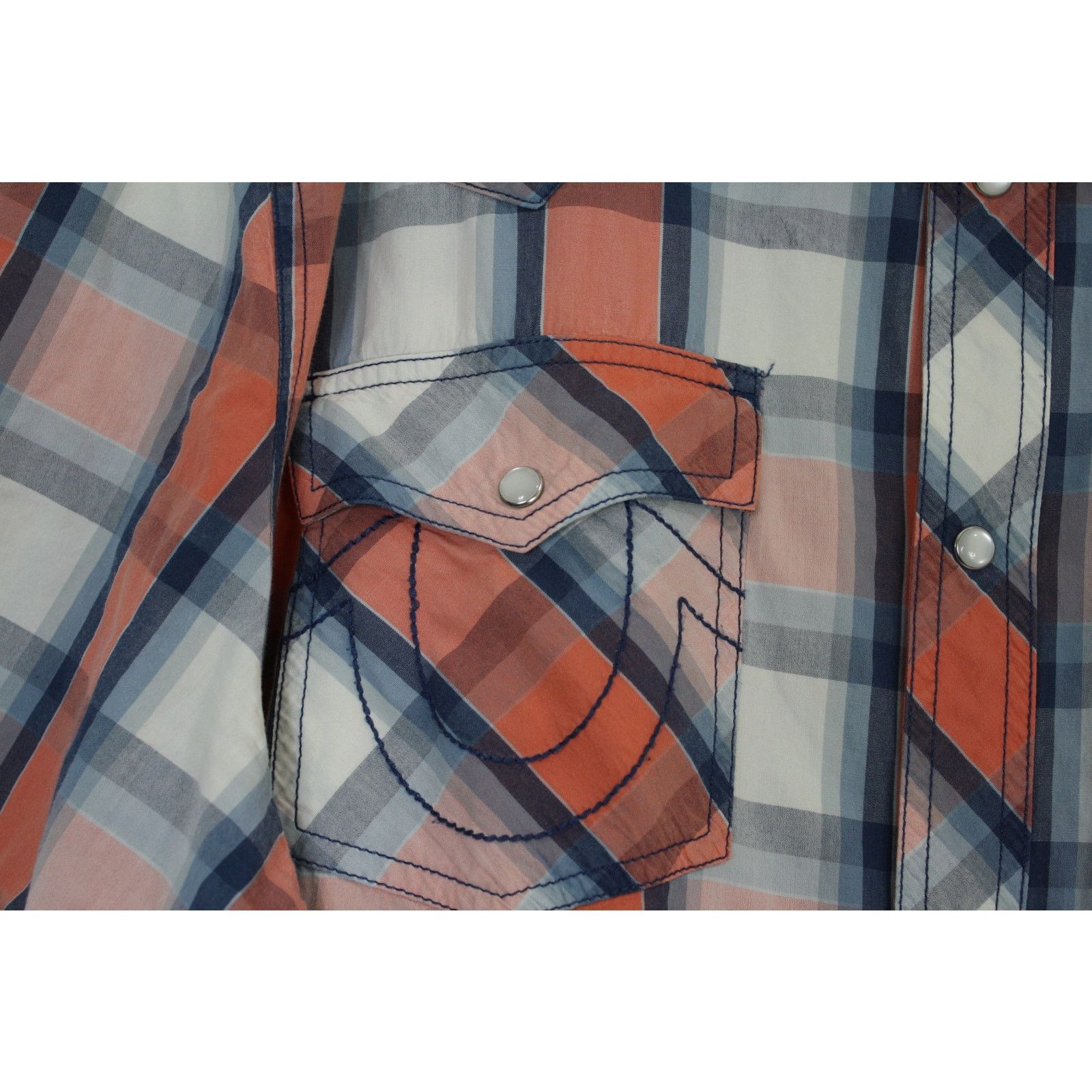 True Religion True Religion Western Snap Shirt Plaid XXL Pearl Snap Size US XL / EU 56 / 4 - 4 Thumbnail
