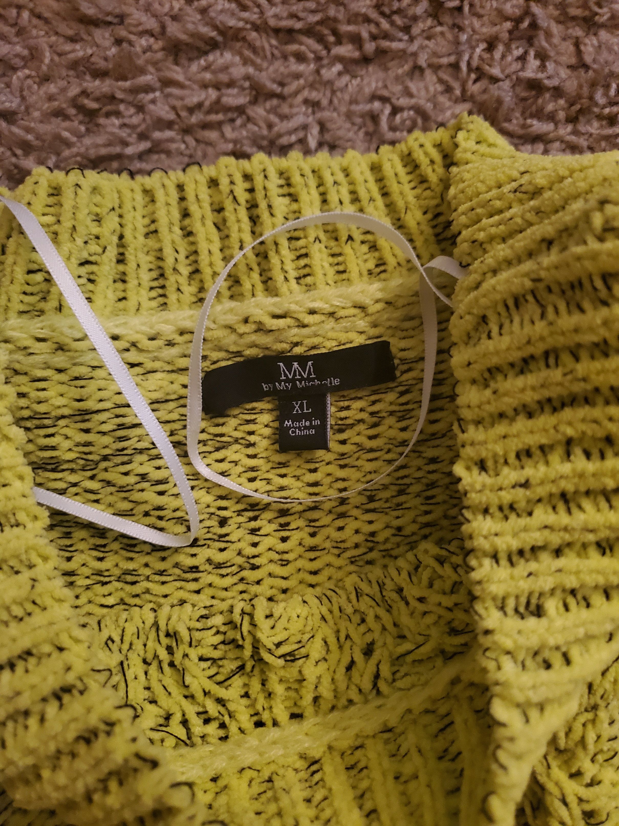Other Women's Bright Neon Cable Knit Sweater (size XL) Size XL / US 12-14 / IT 48-50 - 3 Thumbnail