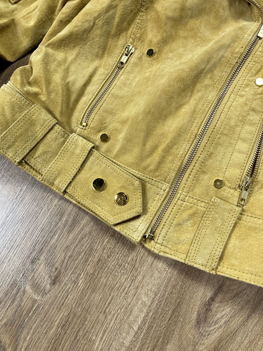 GOOSECRAFT ➕ yellow suede leather goosecraft biker jacket ramones Size L / US 10 / IT 46 - 5 Thumbnail