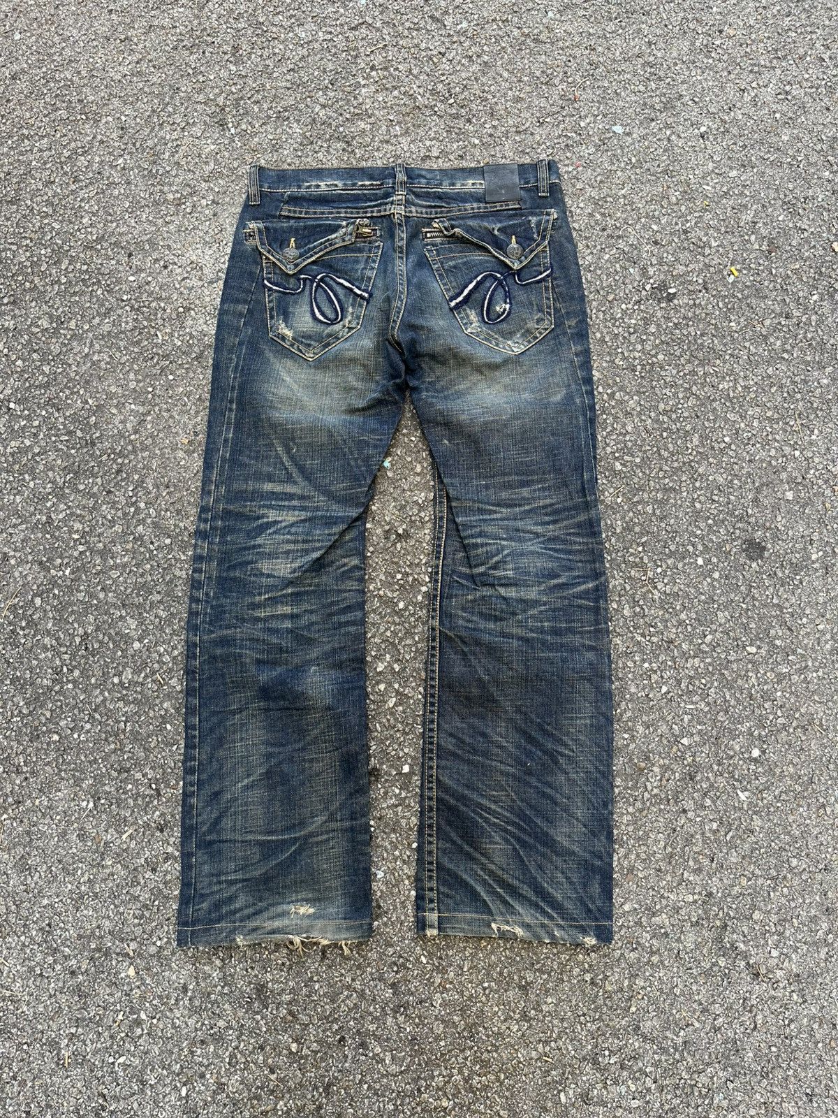 Hysteric Glamour Red Pepper Jeans Gold Label Denim Man’s Clawmark Faded Blue Size US 33 - 1 Thumbnail