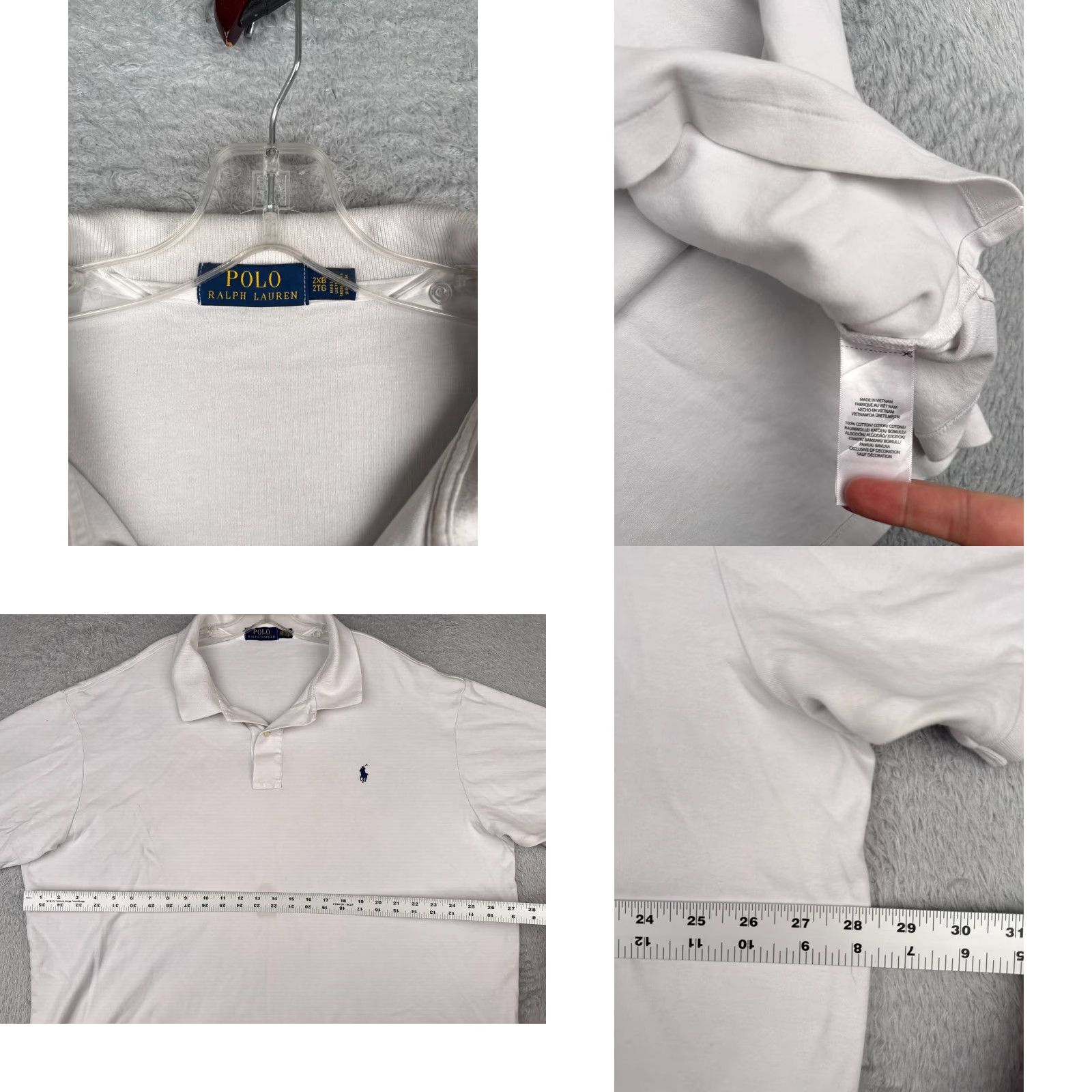 Ralph Lauren Ralph Lauren Polo Shirt Adult 2XL XXL 2XB White Cotton Short Sleeve Mens Shirt Size US XXL / EU 58 / 5 - 8 Thumbnail