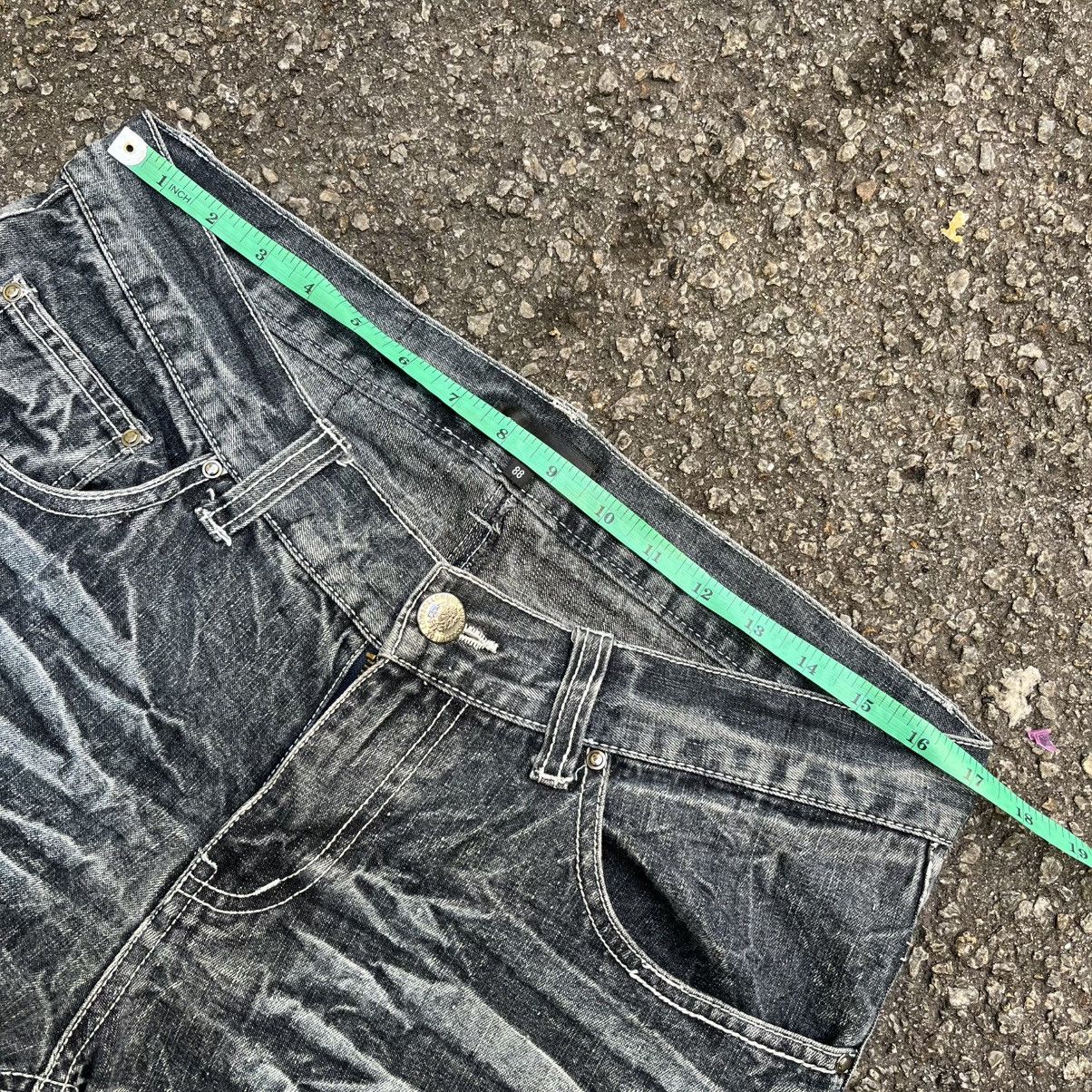 Japanese Brand Low Box Distressed Boro Acid Wash Slim Straight Jeans Punk Size US 32 / EU 48 - 6 Thumbnail
