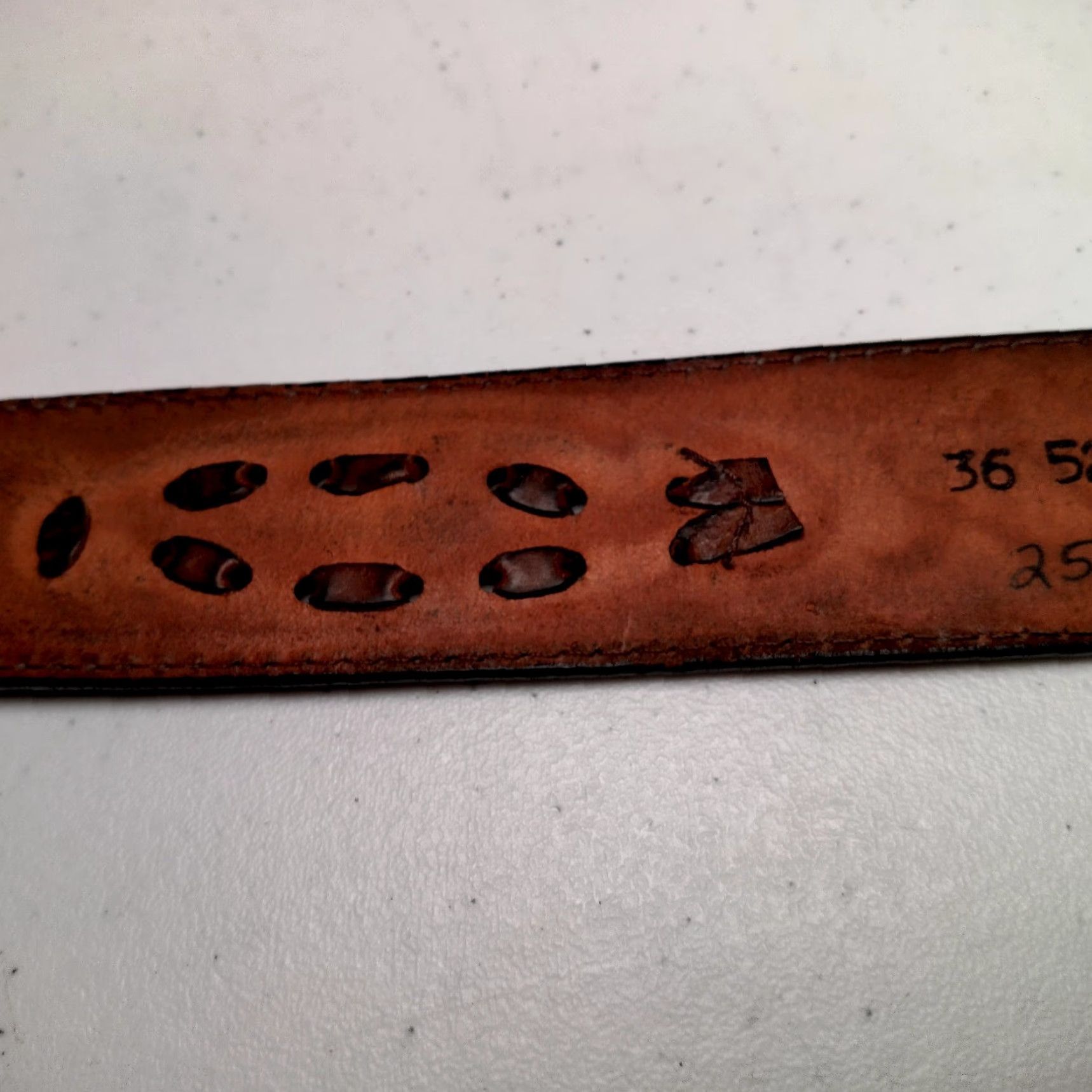 Vintage VINTAGE Larry Mahon Leegin Leather Belt for Harold - Western Floral 1 5/8" Brass Buckle, Personalized Men’s Size 36 Size 36 - 4 Thumbnail