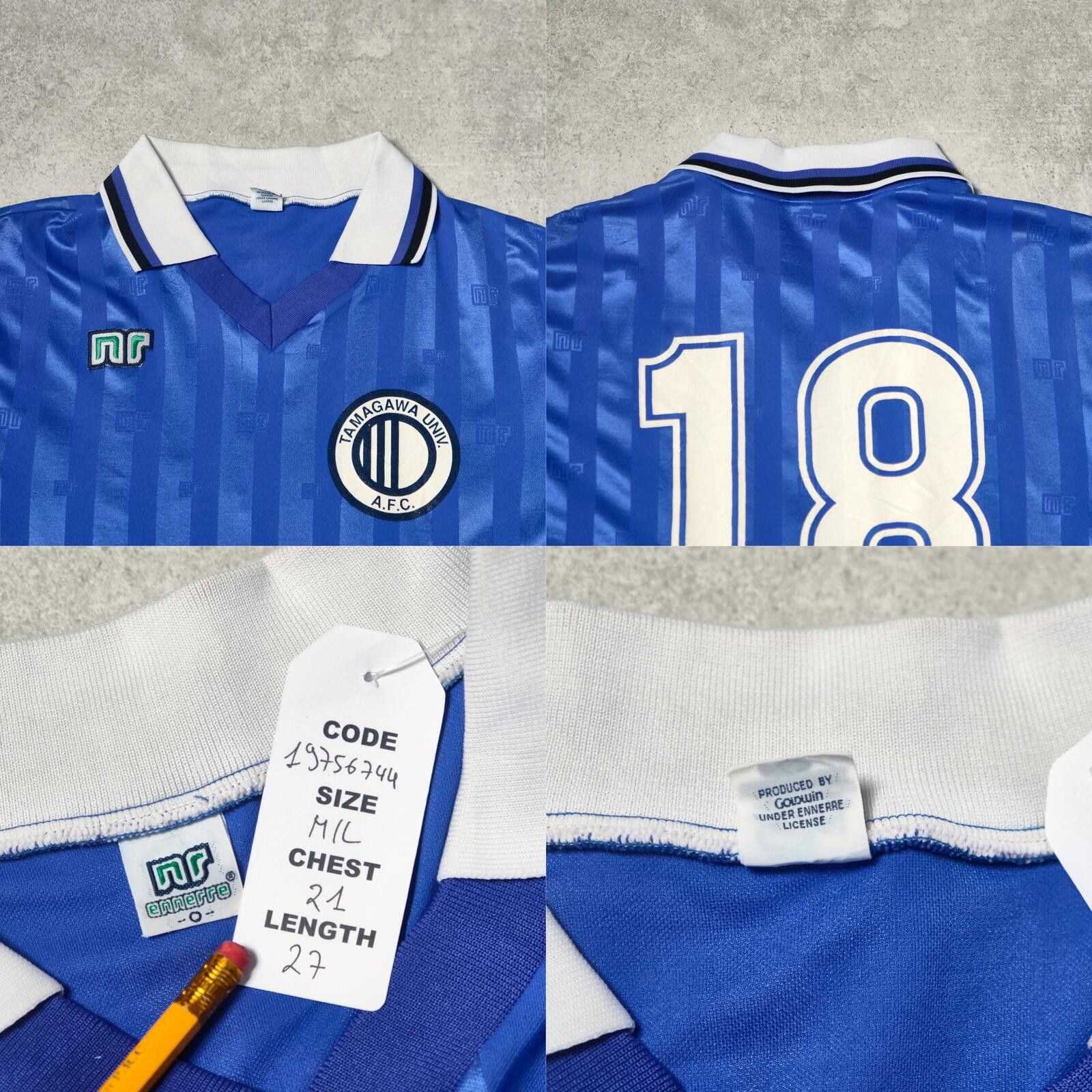 Other 1990s Tamagawa University Ennerre Football Shirt (M/L) Size US M / EU 48-50 / 2 - 5 Thumbnail