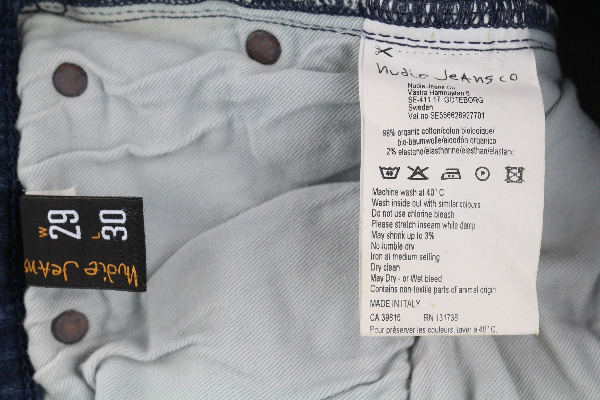Nudie Jeans HIGH KAI W29/L30 Blue Cotton Stretch Jeans 80624 Size US 29 - 6 Thumbnail