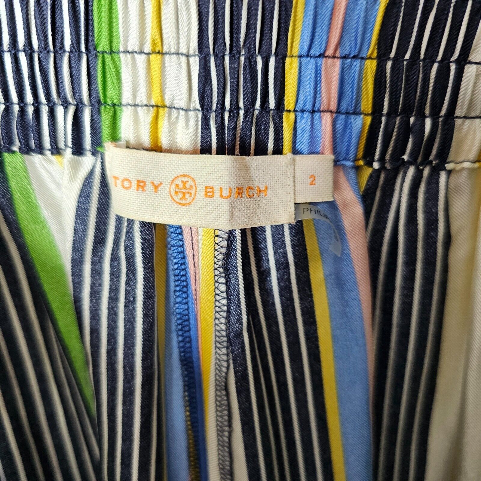 Tory Burch NWOT Tory Burch Multi Stripe Silk Harem Pants Banded Cuffs 2 Size 26" / US 2 / IT 38 - 5 Thumbnail