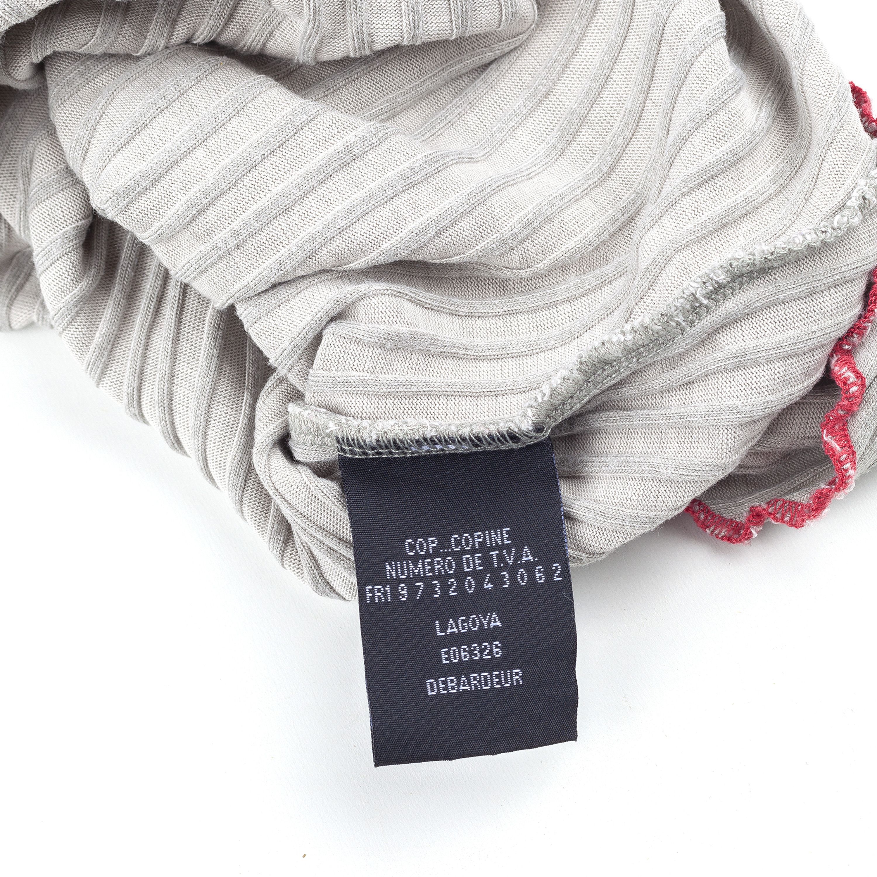 Cop Copine Cop Copine Asymmetrical Grey Ribbed Vintage Top (M) Size M / US 6-8 / IT 42-44 - 5 Thumbnail