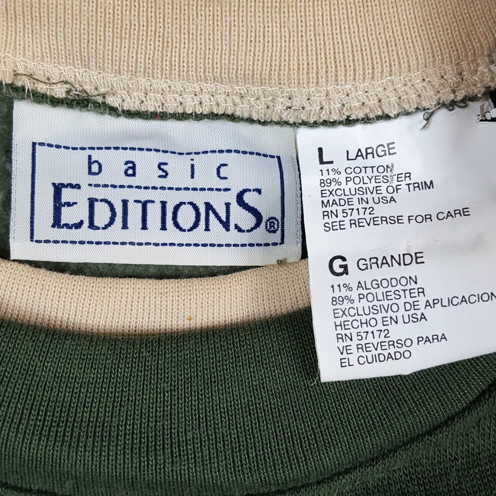 Basic Editions VINTAGE Basic Editions Sweatshirt Women's L Green 90s Teddy Bear Leaves Crewneck Pullover Sweatshirt Size L / US 10 / IT 46 - 6 Thumbnail