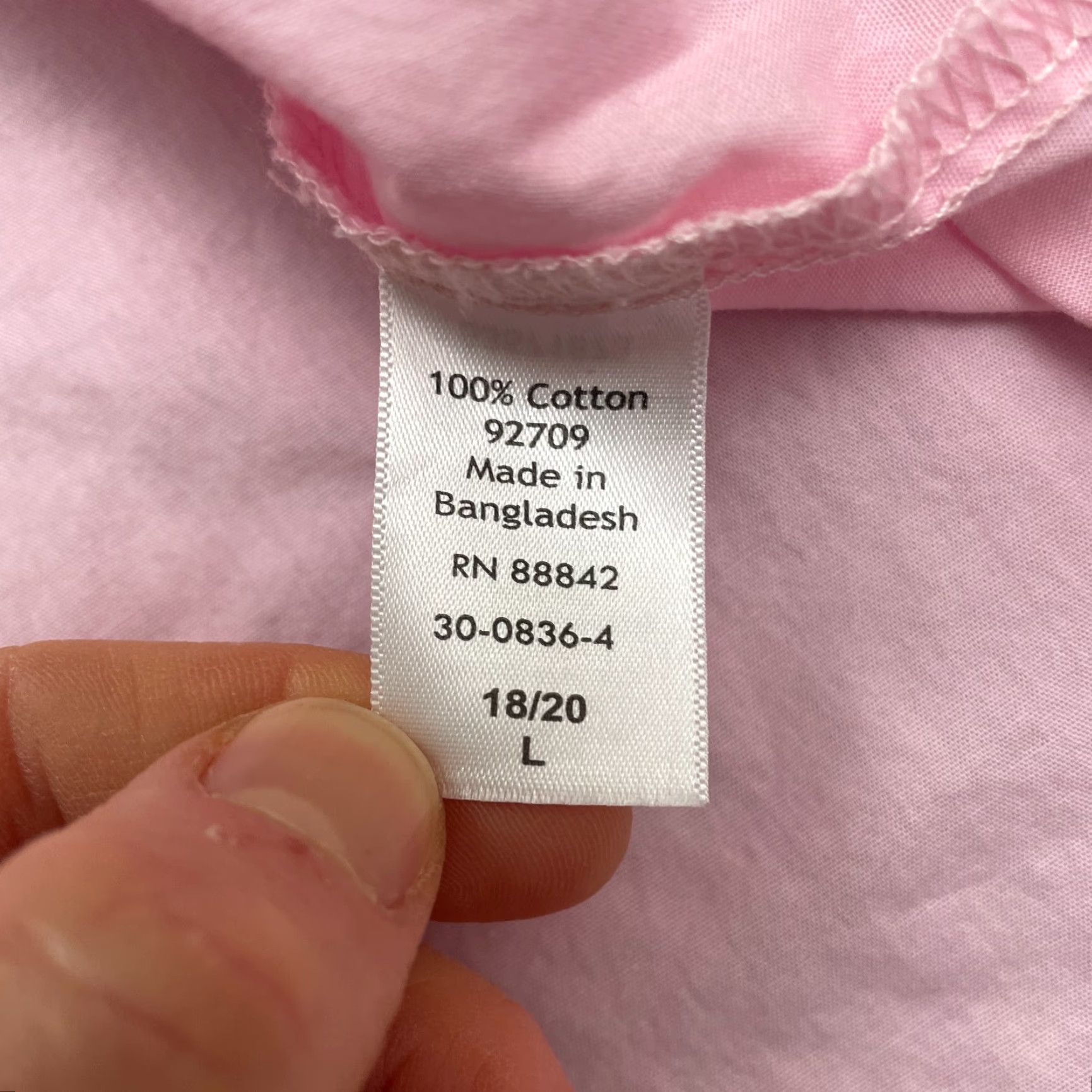 Vintage Woman Within Button-Up Shirt Womens Large Pink Cotton Short Sleeve Casual Top Size L / US 10 / IT 46 - 6 Thumbnail