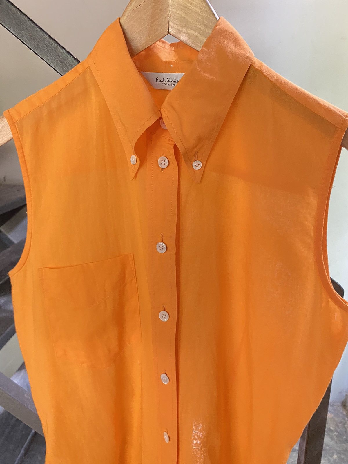 Paul Smith Paul Smith WOMEN Orange Sleeveless Button-up Shirt Size S / US 4 / IT 40 - 8 Thumbnail