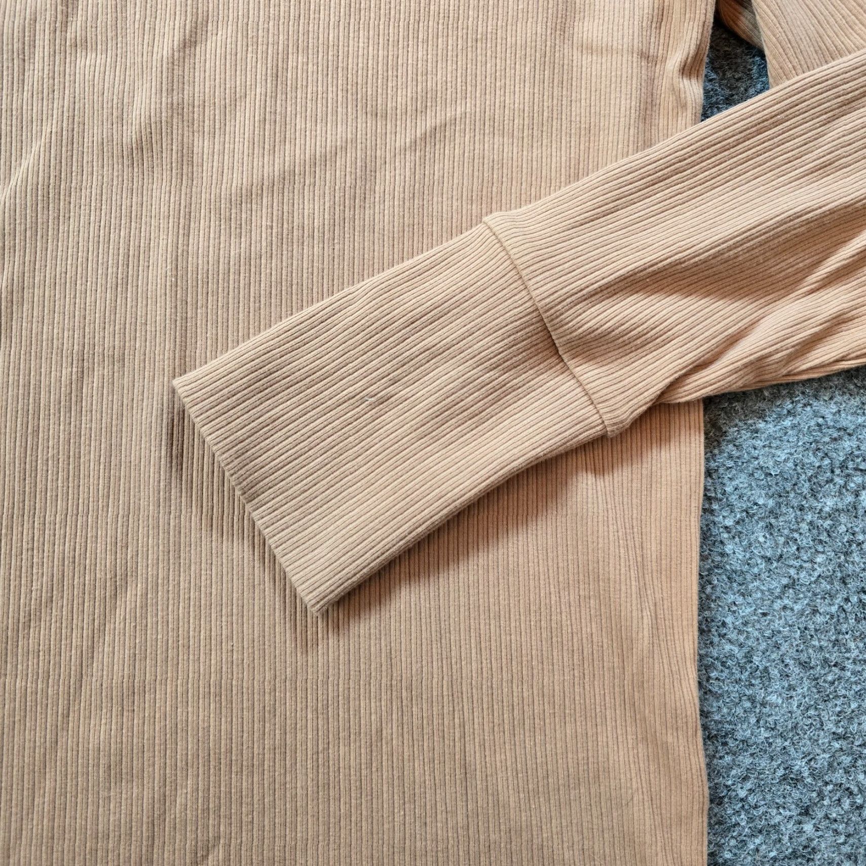 J.Crew J.CREW Top Womens Large Beige Ribbed Turtleneck Long Sleeve Blouse Casual Size L / US 10 / IT 46 - 3 Thumbnail