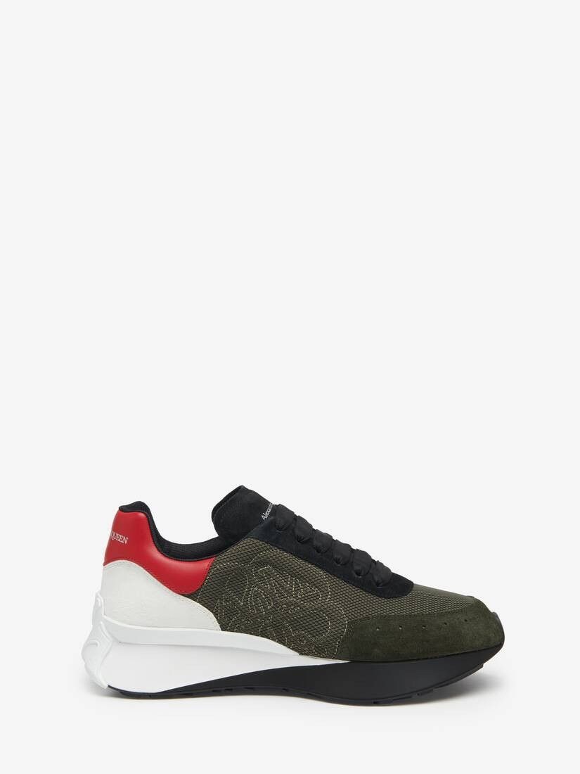Alexander McQueen o1w1db10725 Sprint Runner in Khaki Green Size US 7 / EU 40 - 1 Thumbnail