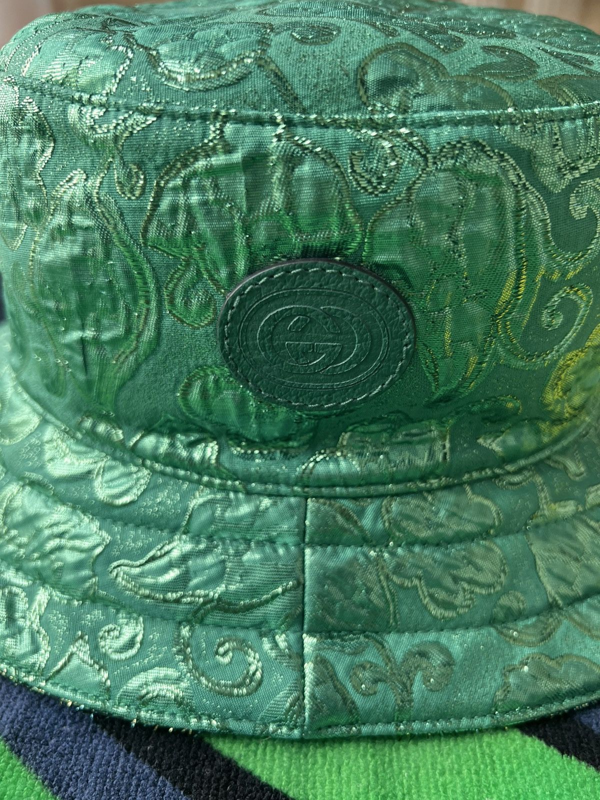 Gucci Gucci Pile Jacquard Bucket Hat Reseda/Dark Green monogram Size ONE SIZE - 6 Thumbnail