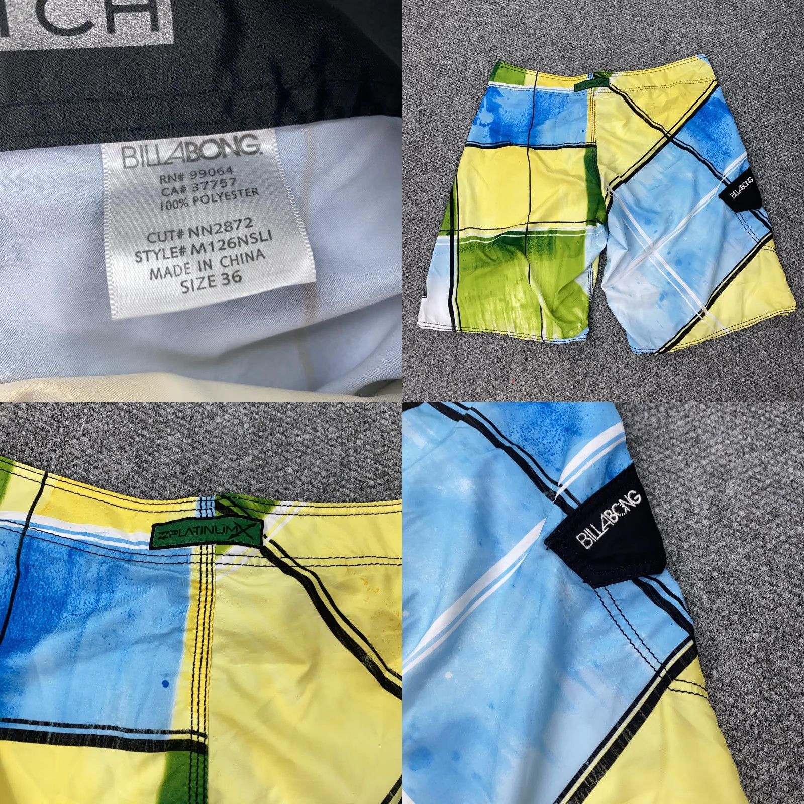 Billabong Billabong Board Shorts Mens 36 Multicolor Plaid Platinum X Hydrostretch Size US 36 / EU 52 - 8 Thumbnail