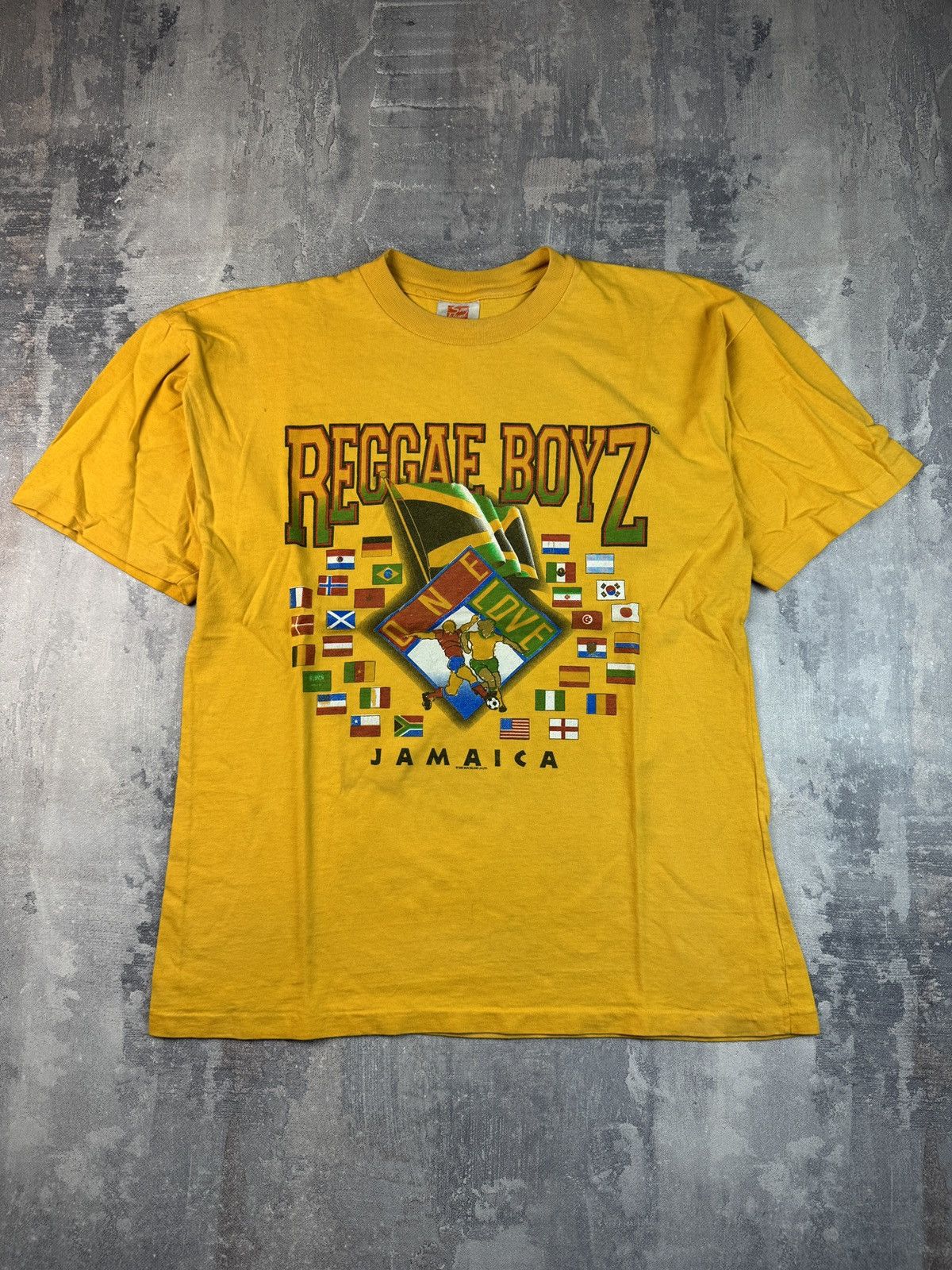 Vintage Jamaica Regga Boyz Football T-shirt 90s Size US XL / EU 56 / 4 - 1 Thumbnail