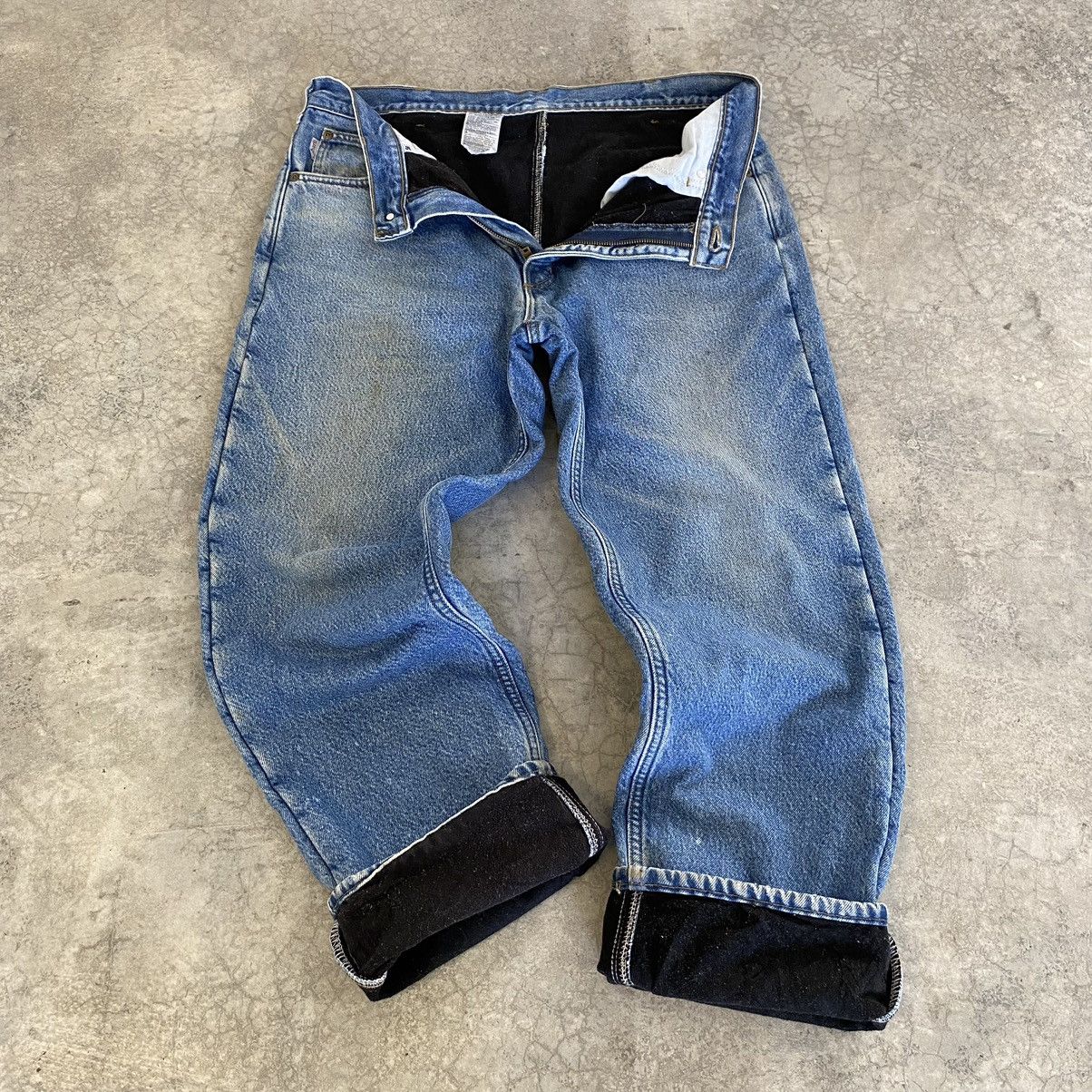 Carhartt VTG Carhartt Blanket Lined Relaxed Fit Faded Blue Jeans Size US 36 / EU 52 - 1 Thumbnail