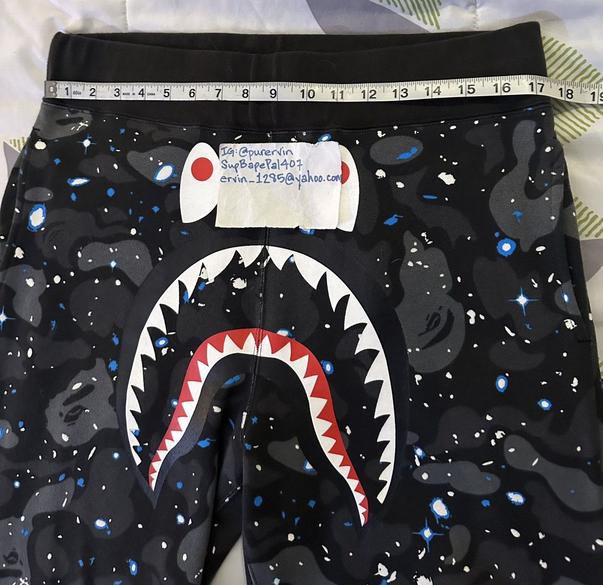 Bape Shark Sweatpants Space Camo Slim Fit XL Size US 36 / EU 52 - 8 Thumbnail