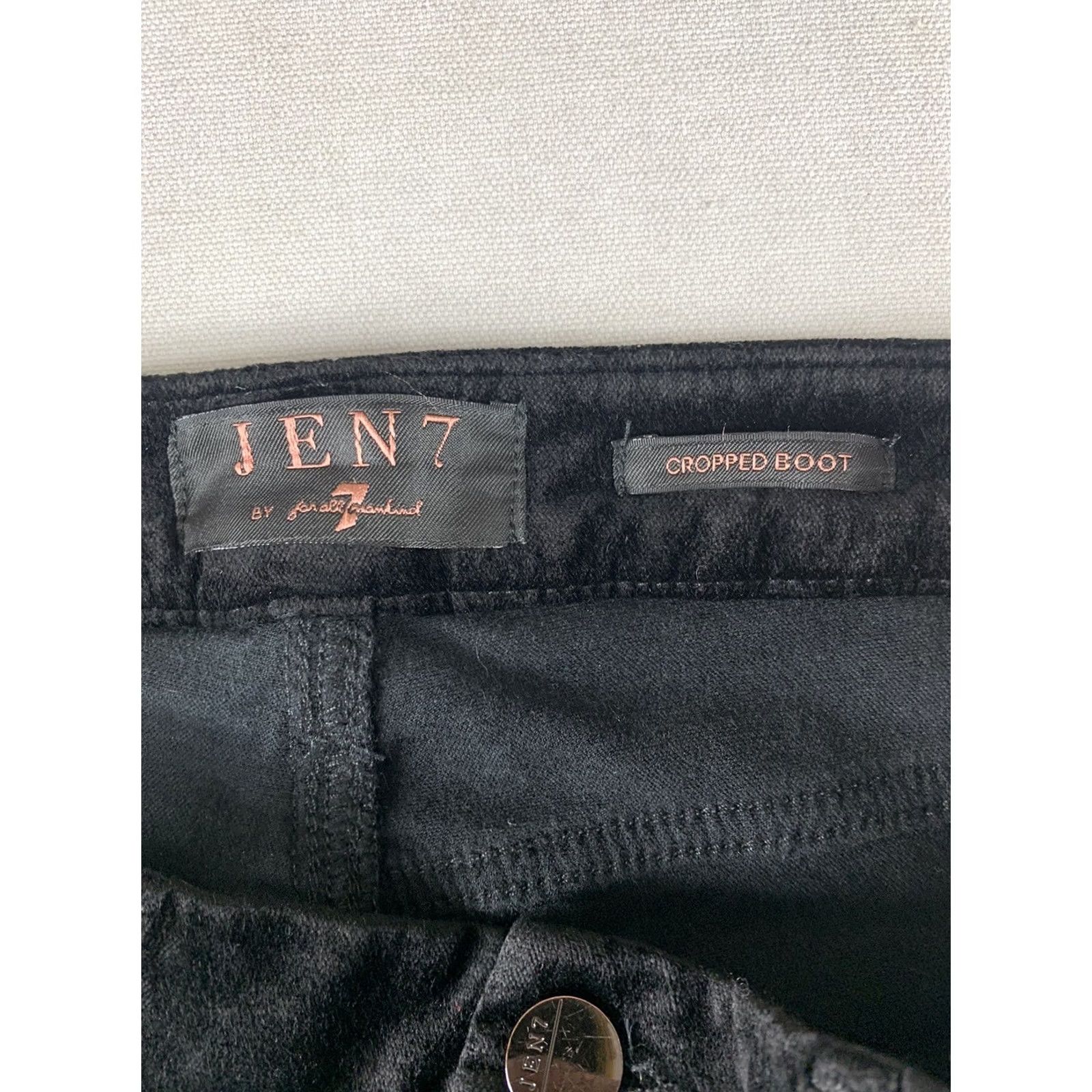 7 For All Mankind VINTAGE JEN 7 FOR ALL MANKIND PANTS CROPPED BOOT VELVET WOMENS 4 BLACK 28X26 WOMENS Jeans Size 27" / US 4 / IT 40 - 6 Thumbnail