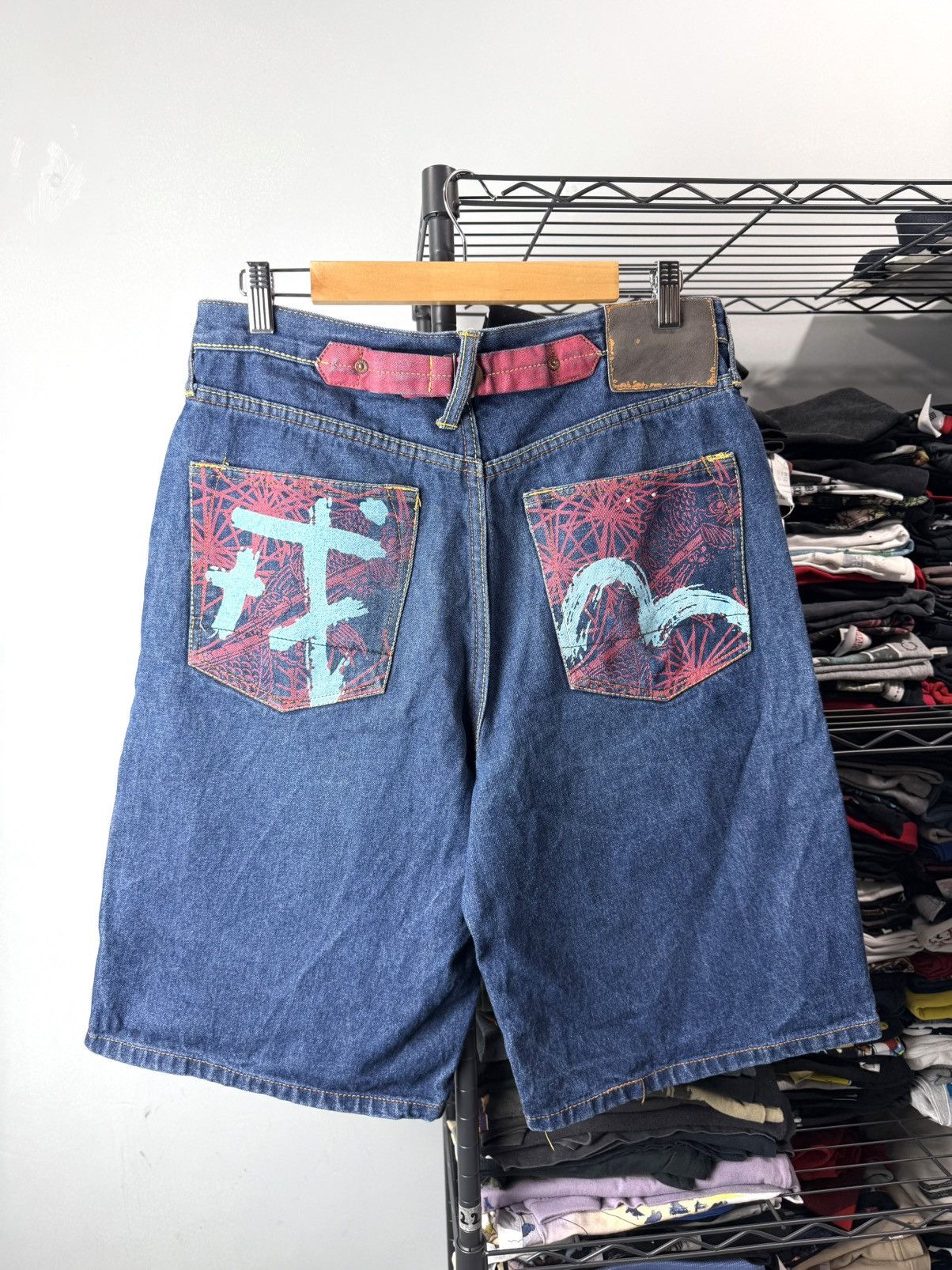 Vintage Evisu Hieroglyphs Denim Shorts Japan