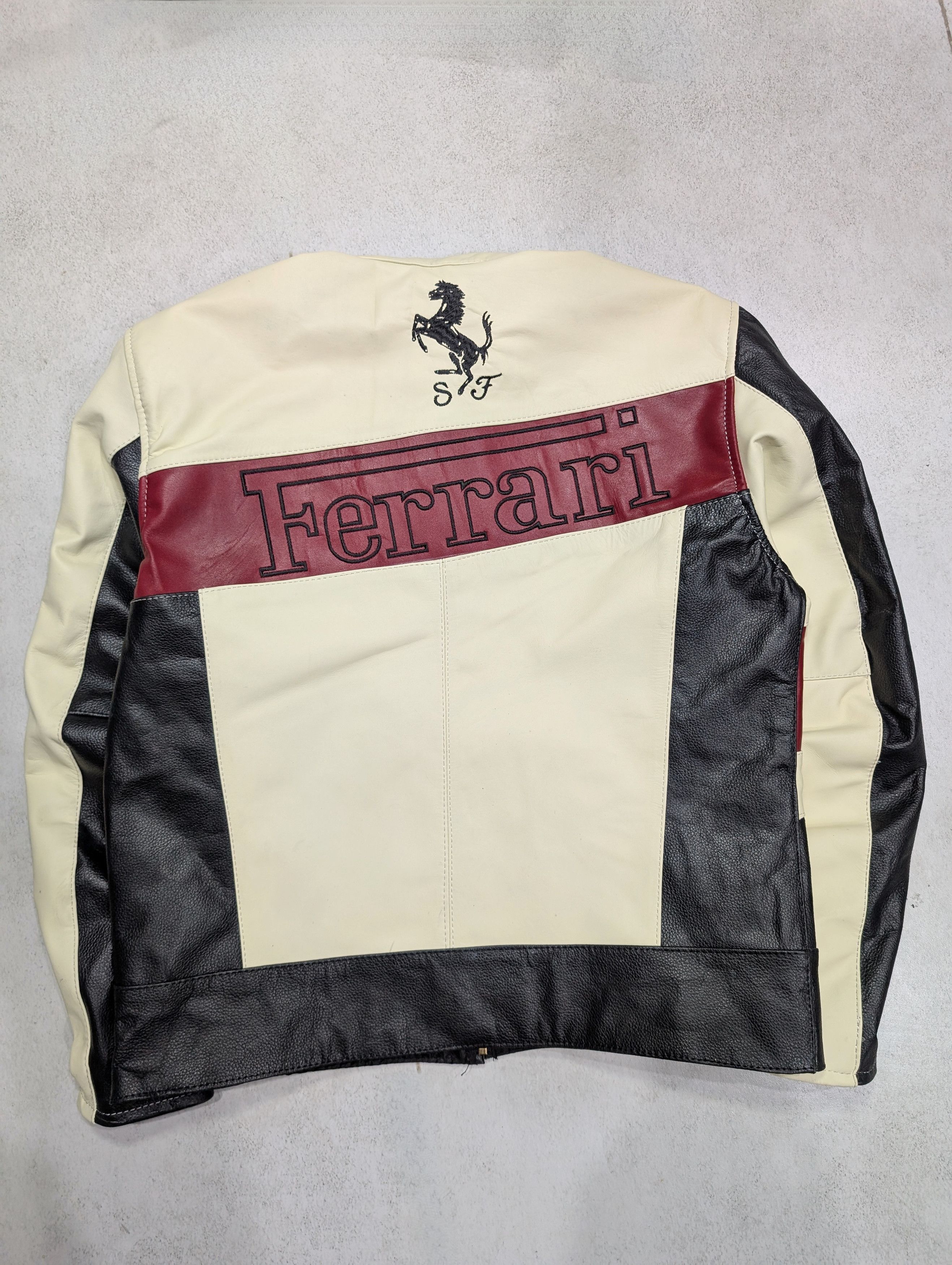Formula 1 Ferrari Racing Leather Jacket 90s F1 Big Logo Streetwear Size US L / EU 52-54 / 3 - 7 Thumbnail