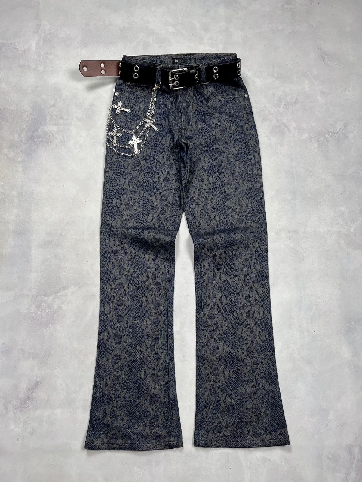 Japanese Brand Snakeskin Flare Denim Something Edwin Size US 26 / EU 42 - 1 Thumbnail
