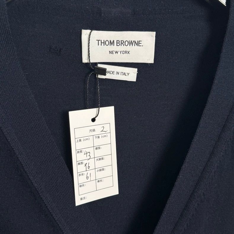 Thom Browne THOM BROWNE Navy Four Stripe Wool Cardigan 2502-Nextarrow Size US M / EU 48-50 / 2 - 4 Thumbnail