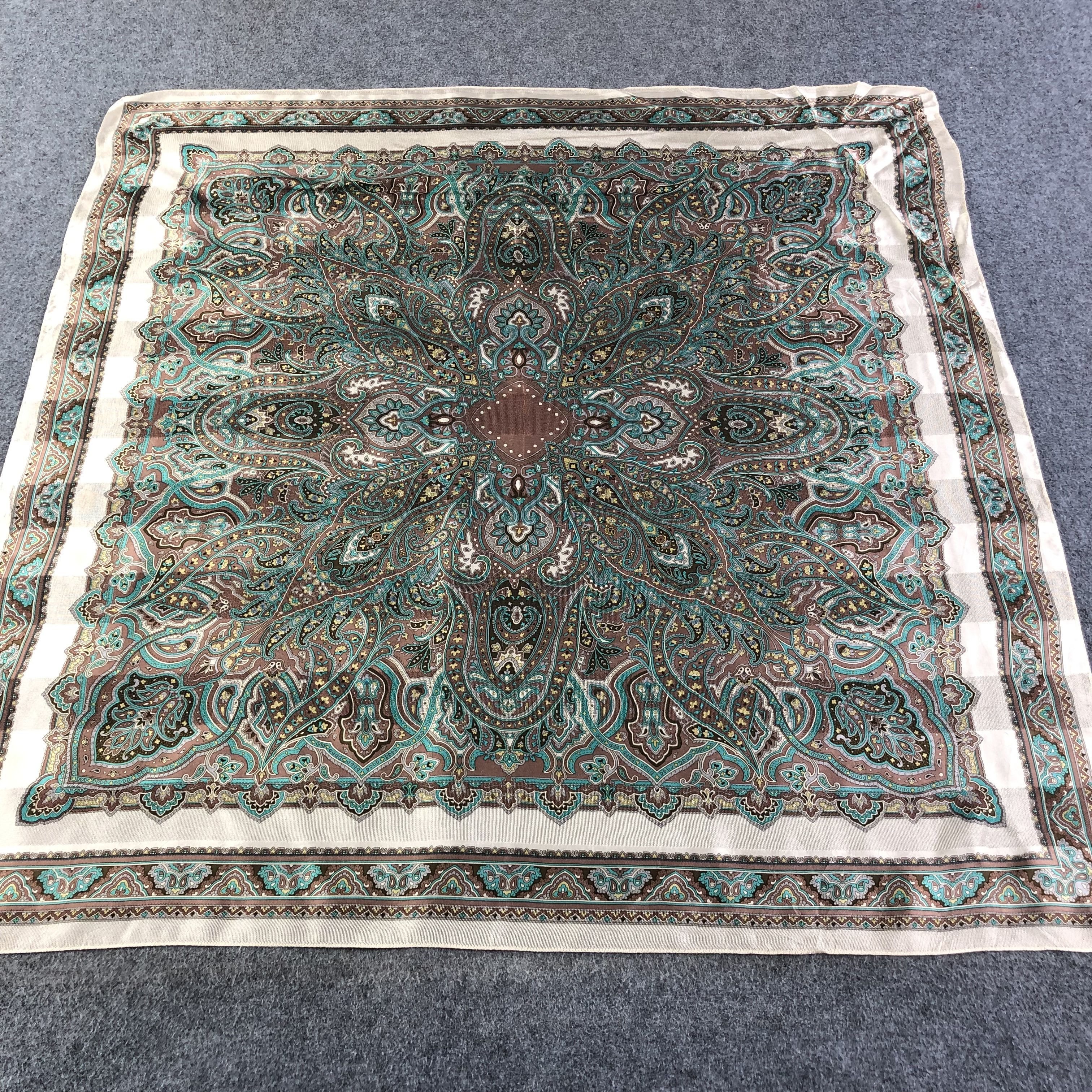 Japanese Brand Luxury Paisley Silk Scarf M552 Size ONE SIZE - 1 Thumbnail