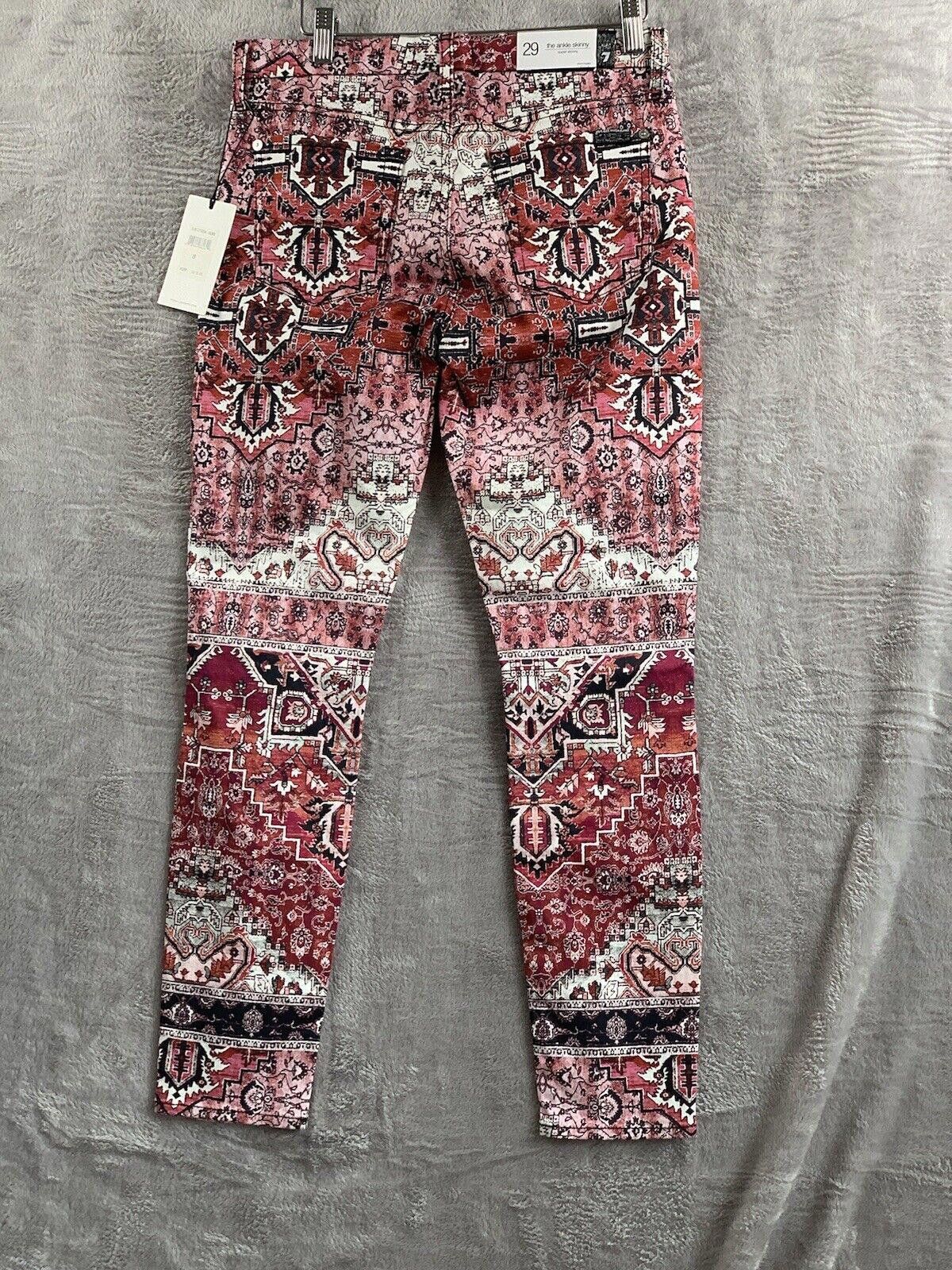 7 For All Mankind 7 For All Mankind Ankle Skinny Pants Multicolor Tribal Size 29" - 1 Thumbnail