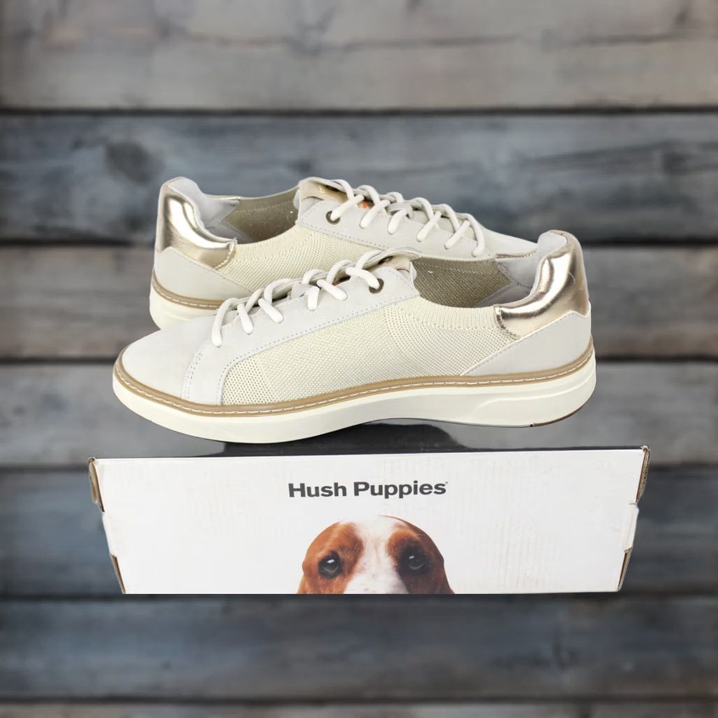 Hush Puppies Hush Puppies Cane Sneakers Women's 9M White Suede Casual Low Top - Ceiling White Cow Suede Size US 9 / IT 39 - 1 Thumbnail
