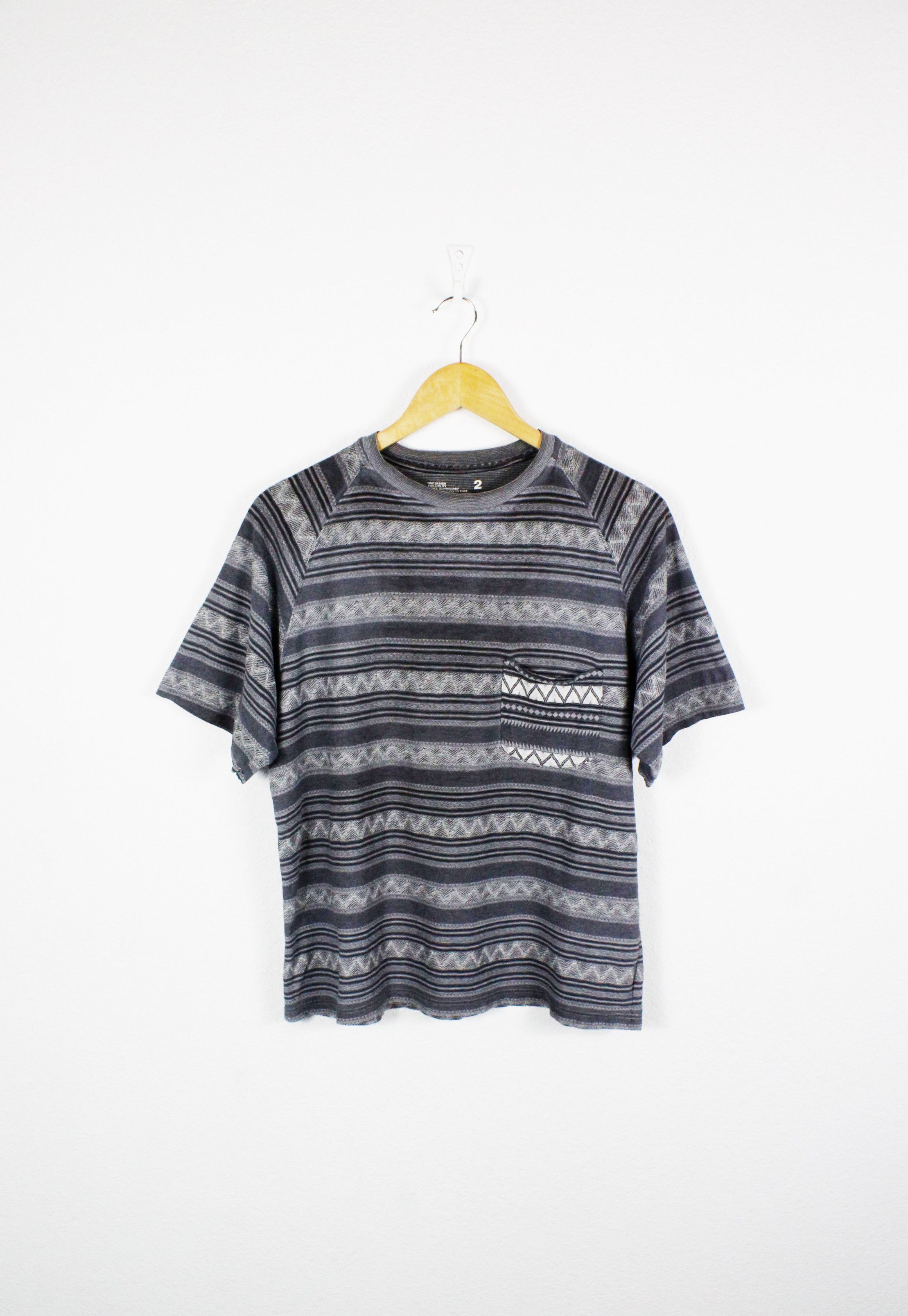 White Mountaineering Japan Striped Knit Pocket Tee T-shirt