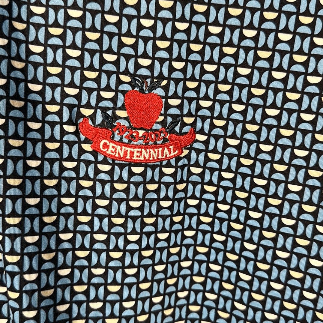 Footjoy VINTAGE FootJoy Polo Moon Geo Lisle Self Collar Golf XL Blue Apple Centennial Men Size US XL / EU 56 / 4 - 4 Thumbnail