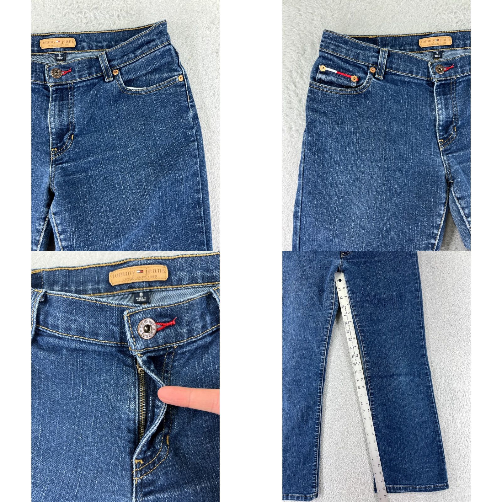 Tommy Hilfiger Tommy Hilfiger Jeans Womens 9 Blue Denim Bootcut Mid Rise 5-Pocket Design Distressed Stretch Cotton Blend Size 30" / US 8 / IT 44 - 8 Thumbnail