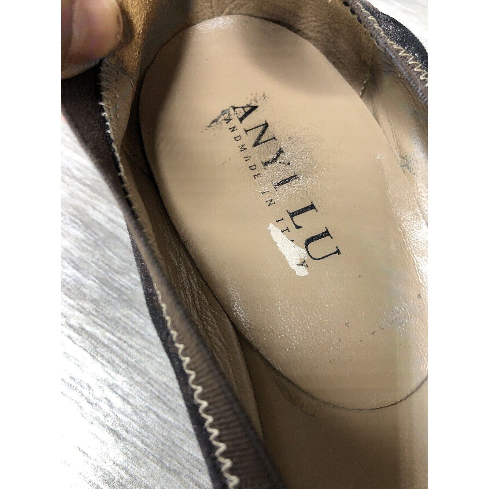 Other Anyi Lu Cate Brown Metallic Flecked Suede Leather Cap Toe Ba Size US 10 / IT 40 - 8 Thumbnail