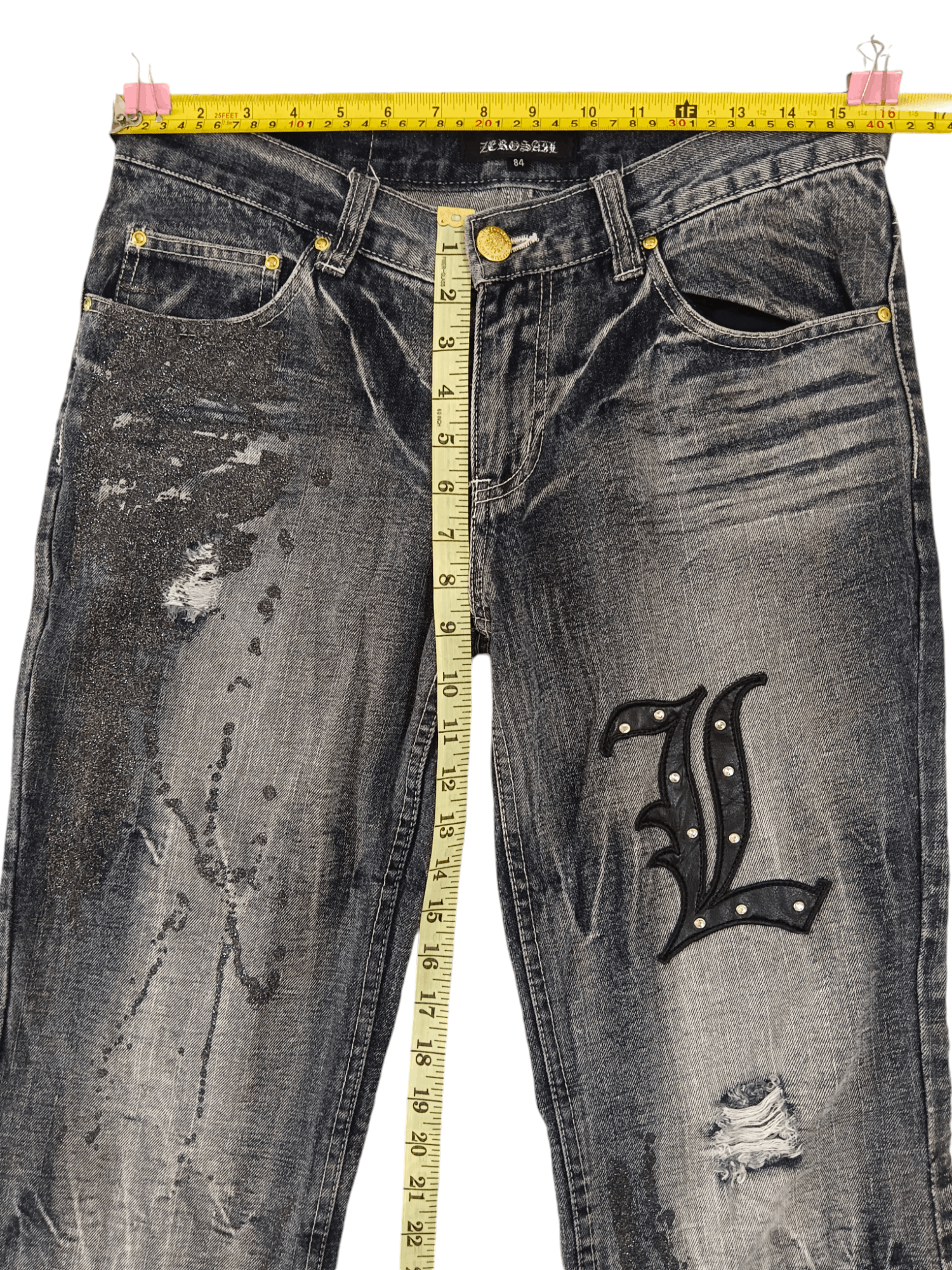 LOWBOX Zerosail Lowbox Distressed Punk Flare Denim Size US 32 / EU 48 - 12 Thumbnail