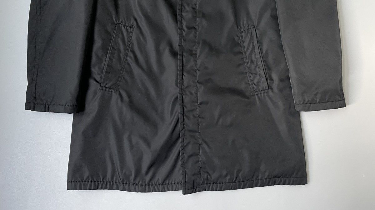Prada A/W 11 Black Nylon Mac Zip Overcoat Size US L / EU 52-54 / 3 - 7 Thumbnail
