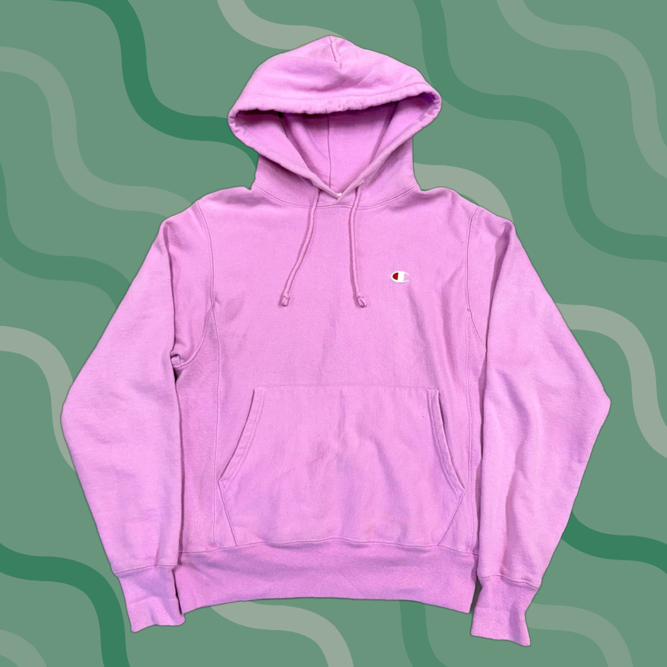Champion VINTAGE Champion Hoodie Mens Small Pink Reverse Weave Pullover Fleece Logo Sweatshirt Size US S / EU 44-46 / 1 - 1 Thumbnail