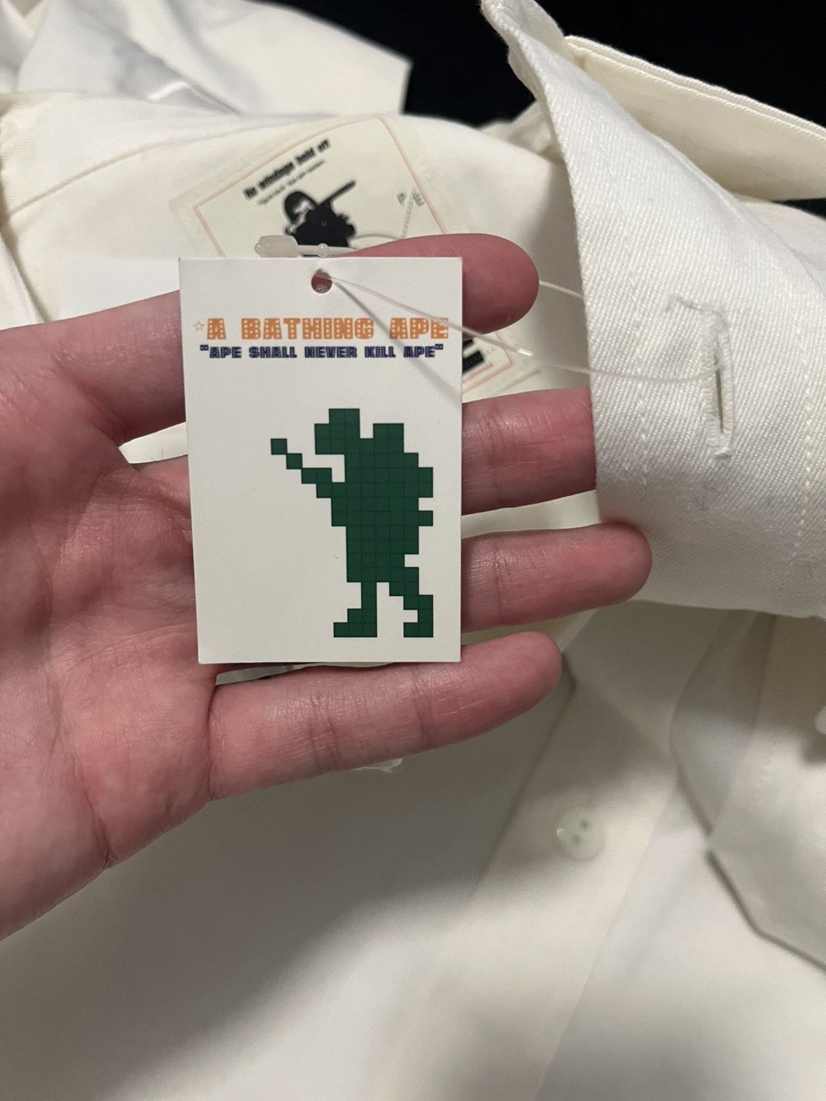 Bape Bape foot soldier white button up Size US XL / EU 56 / 4 - 8 Thumbnail