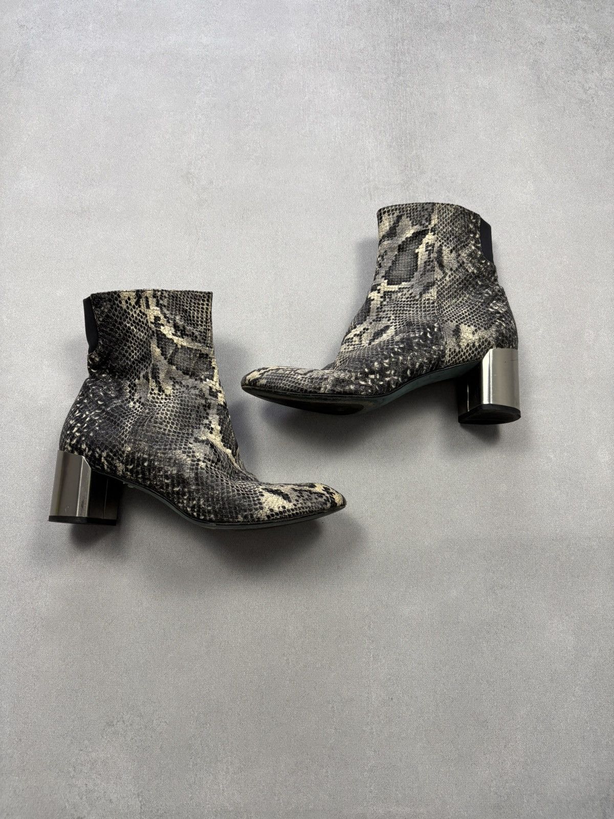 Thierry Rabotin Python Print Leather Ankle Boots Women’s 38