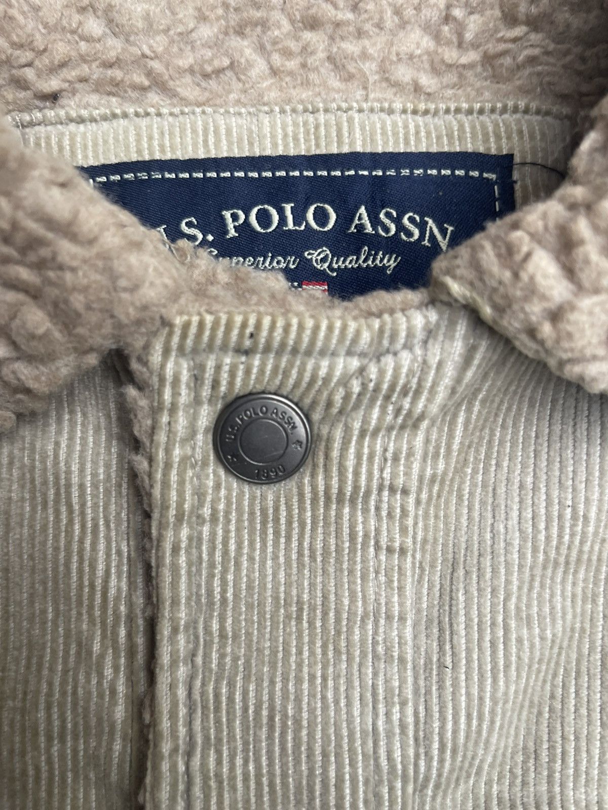 U.S. Polo Assn. 🇺🇸 U.S. Polo Assn. Corduroy Sherpa Jacket - Fuzzy Lined Size US M / EU 48-50 / 2 - 6 Thumbnail