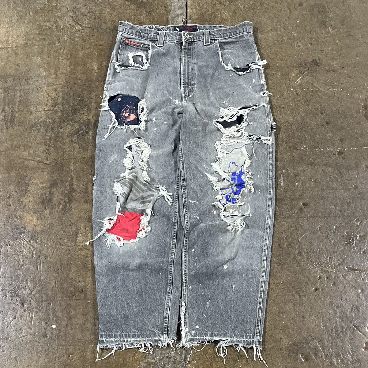 JNCO × Southpole × Vintage Crazy Vintage Y2K Thrashed Carpenter Jeans Skater Wide Leg Size US 34 / EU 50 - 2 Thumbnail